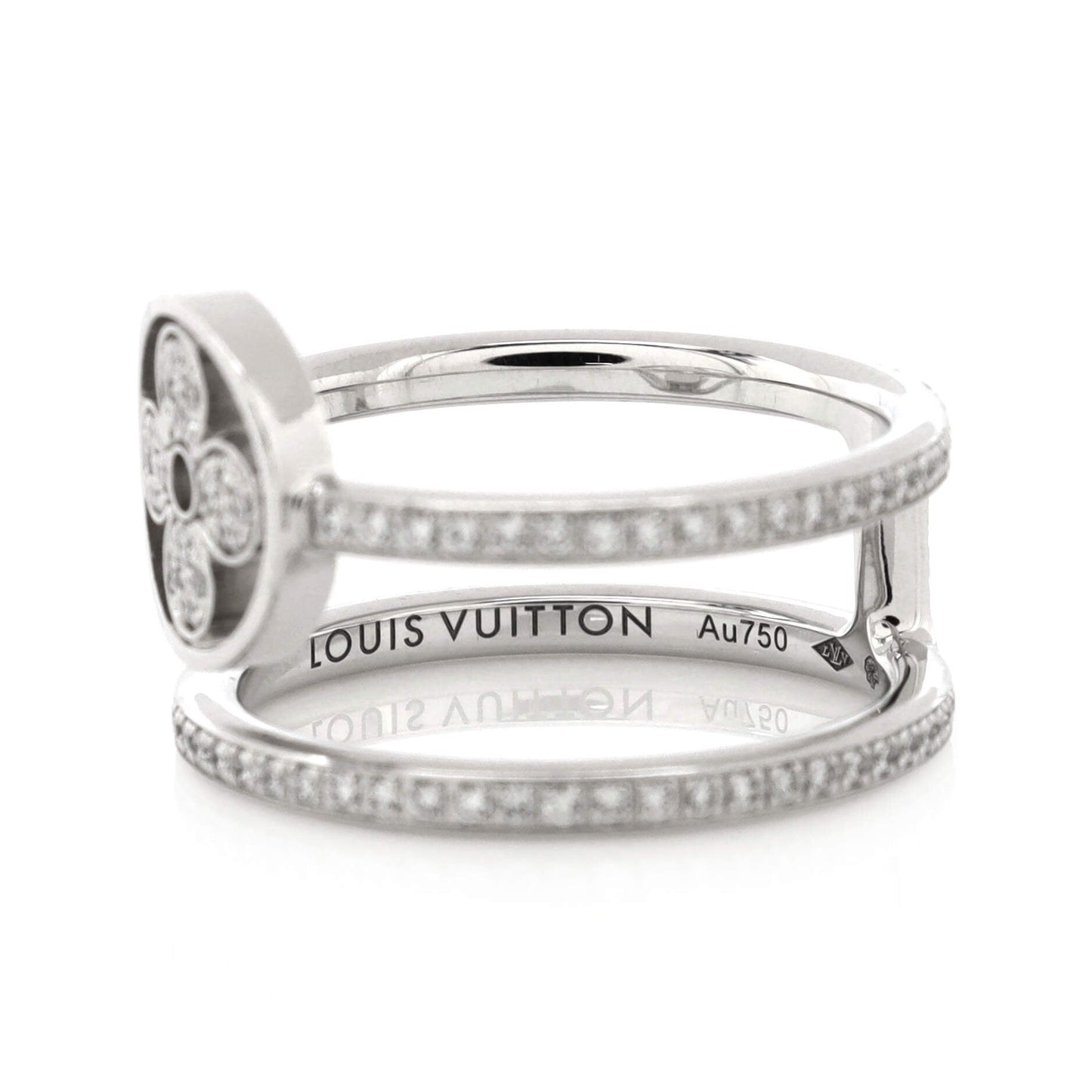 Louis Vuitton Idylle Blossom Two-Row Ring 18K White Gold and Diamonds