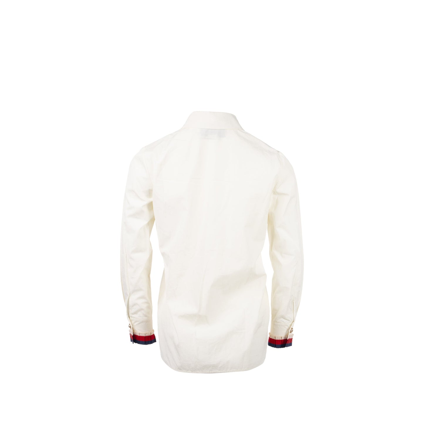 Gucci size 38 detailed ribbon shirt cream multicolour