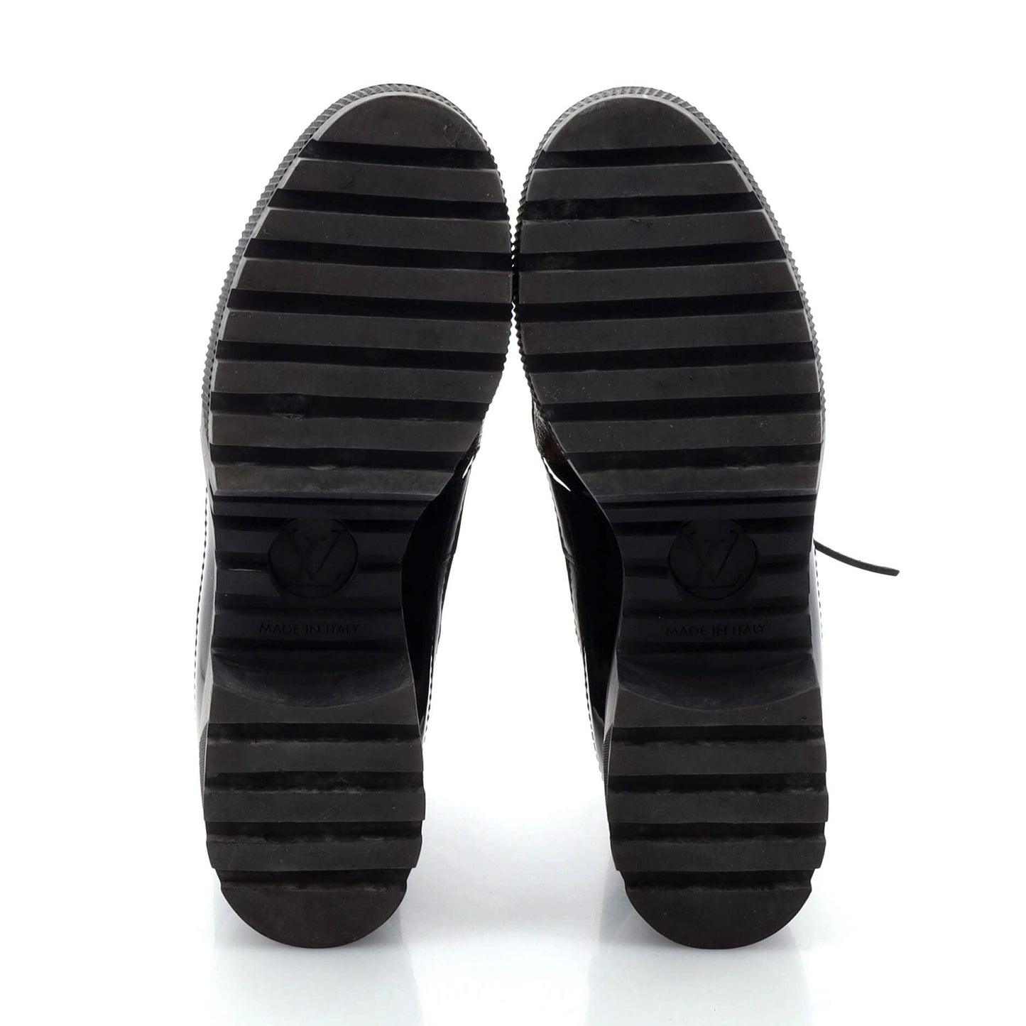 Louis Vuitton Women's Zip Up Laureate Platform Desert Boots Leather with Monogram Canvas and Suede