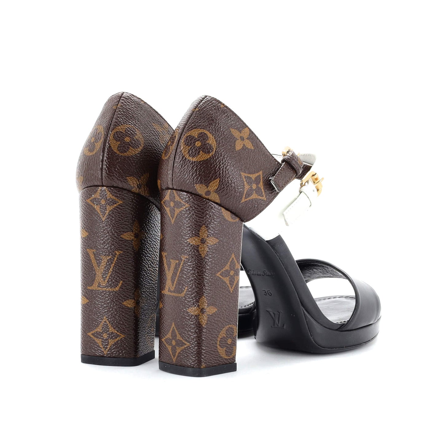 Louis Vuitton Women's Tricolor Heeled Sandals Monogram Canvas and Leather