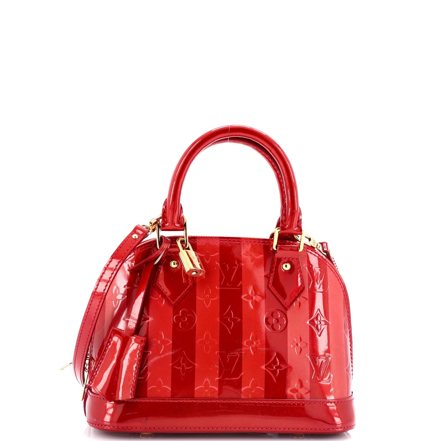 Louis Vuitton Alma Handbag Limited Edition Monogram Vernis Rayures BB