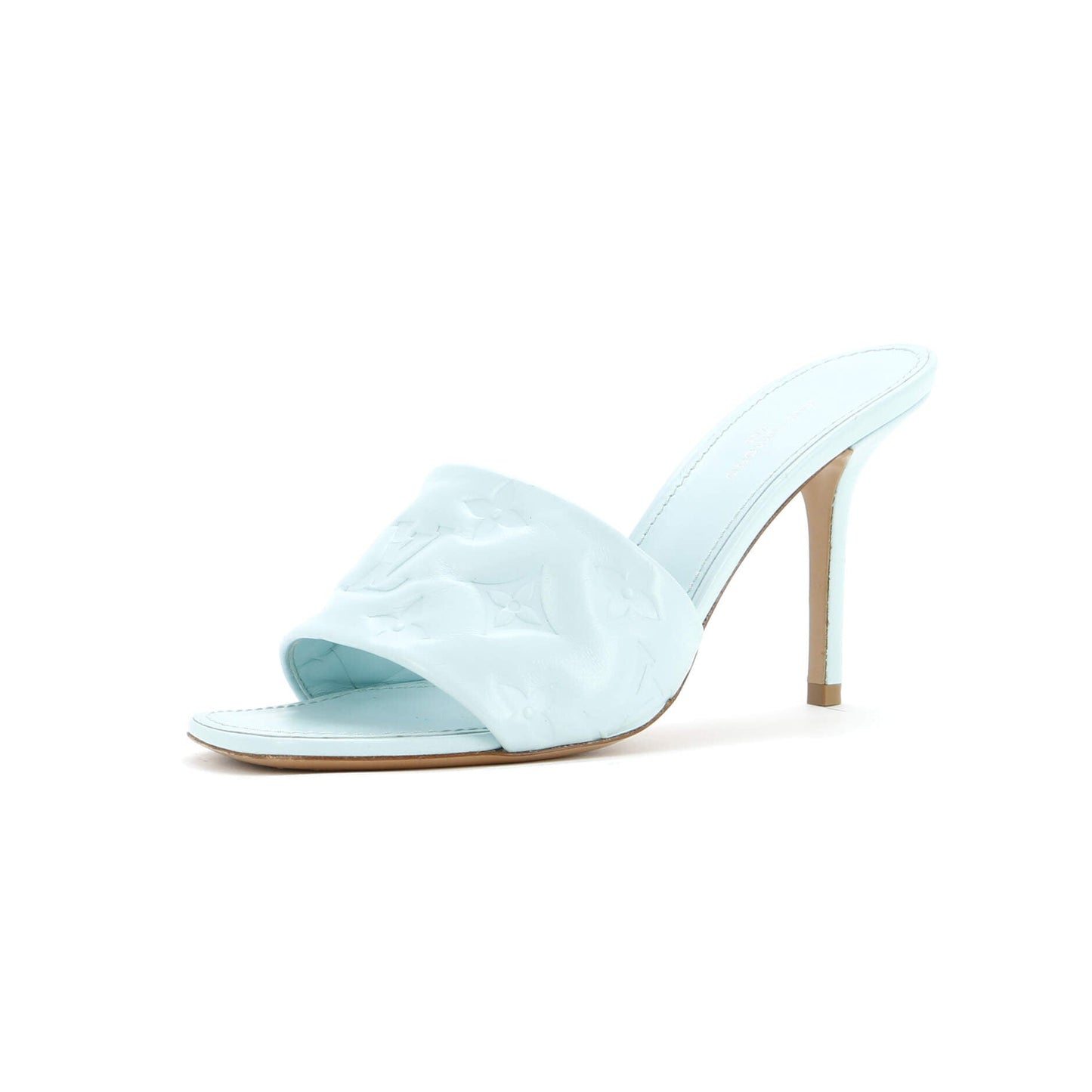 Louis Vuitton Women's Revival Heeled Mules Monogram Embossed Leather