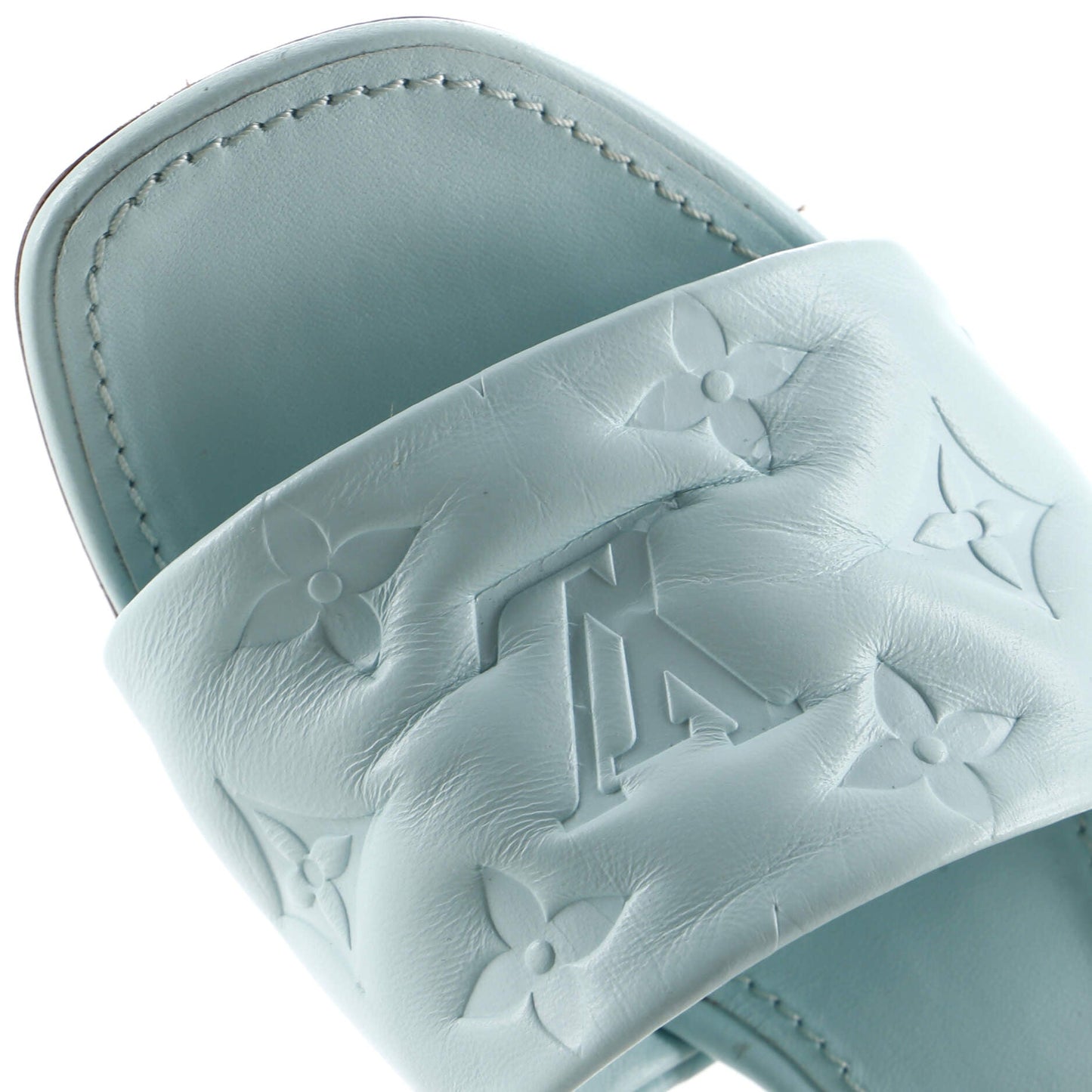 Louis Vuitton Women's Revival Heeled Mules Monogram Embossed Leather