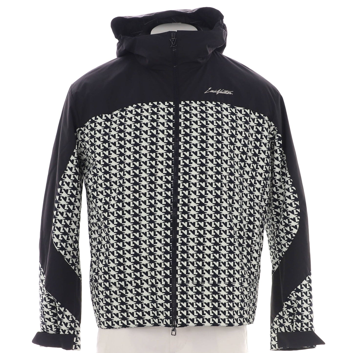 Louis Vuitton Men's LV Doves Houndstooth Padded Hooded Blouson Polyamide Blend