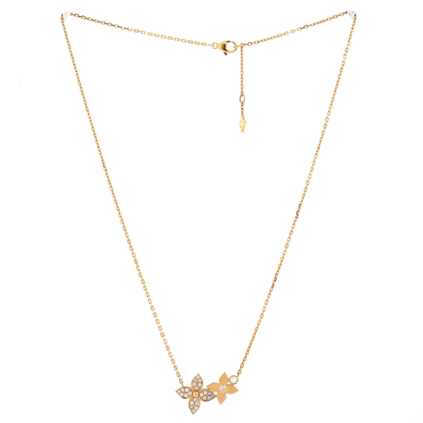Louis Vuitton Star Blossom Double Pendant Necklace 18K Rose Gold and Diamonds