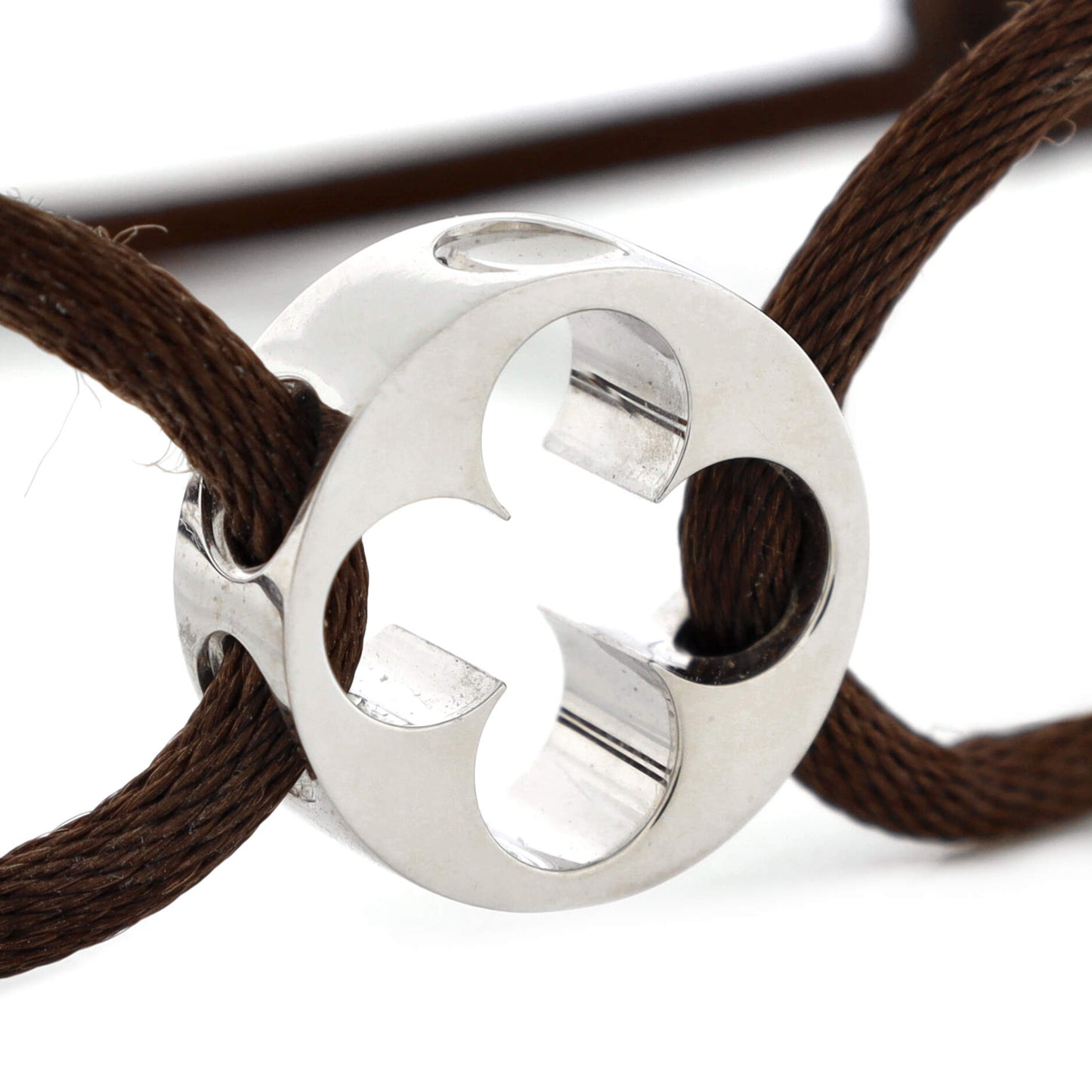 Louis Vuitton Empreinte Bracelet Silk Cord with 18K White Gold