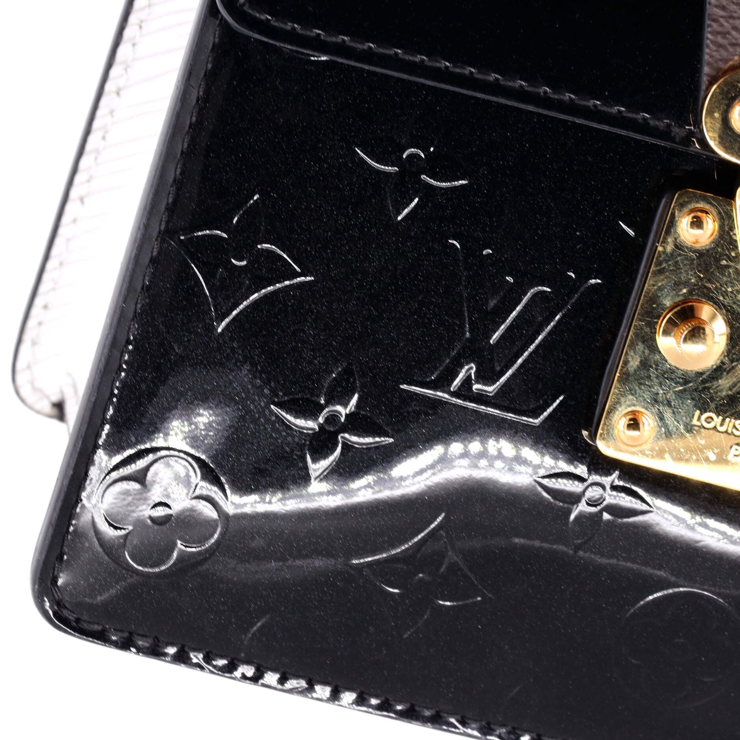 Louis Vuitton Spring Street NM Handbag Monogram Vernis with Monogram Canvas and Epi Leather