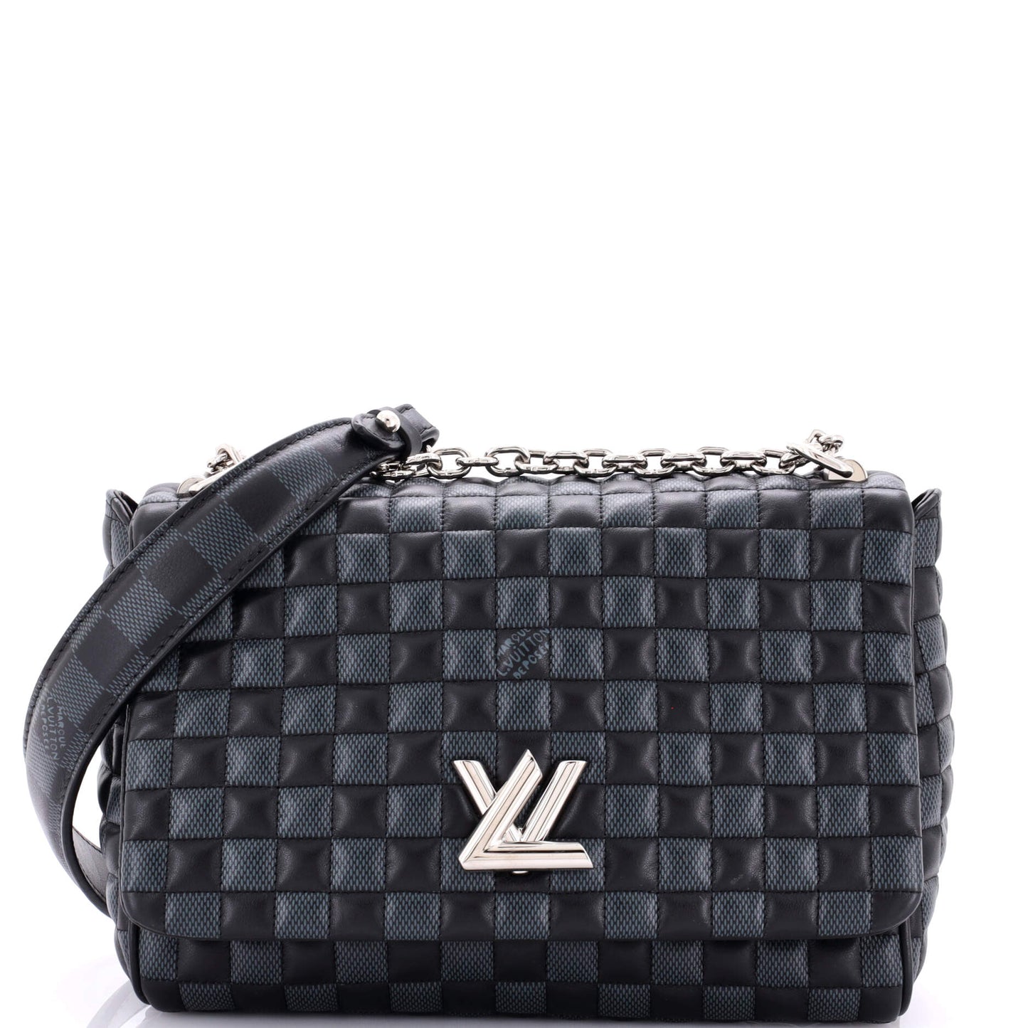 Louis Vuitton Twist Handbag Damier Quilted Calf Leather MM