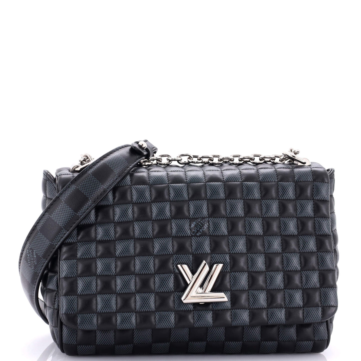 Louis Vuitton Twist Handbag Damier Quilted Calf Leather MM