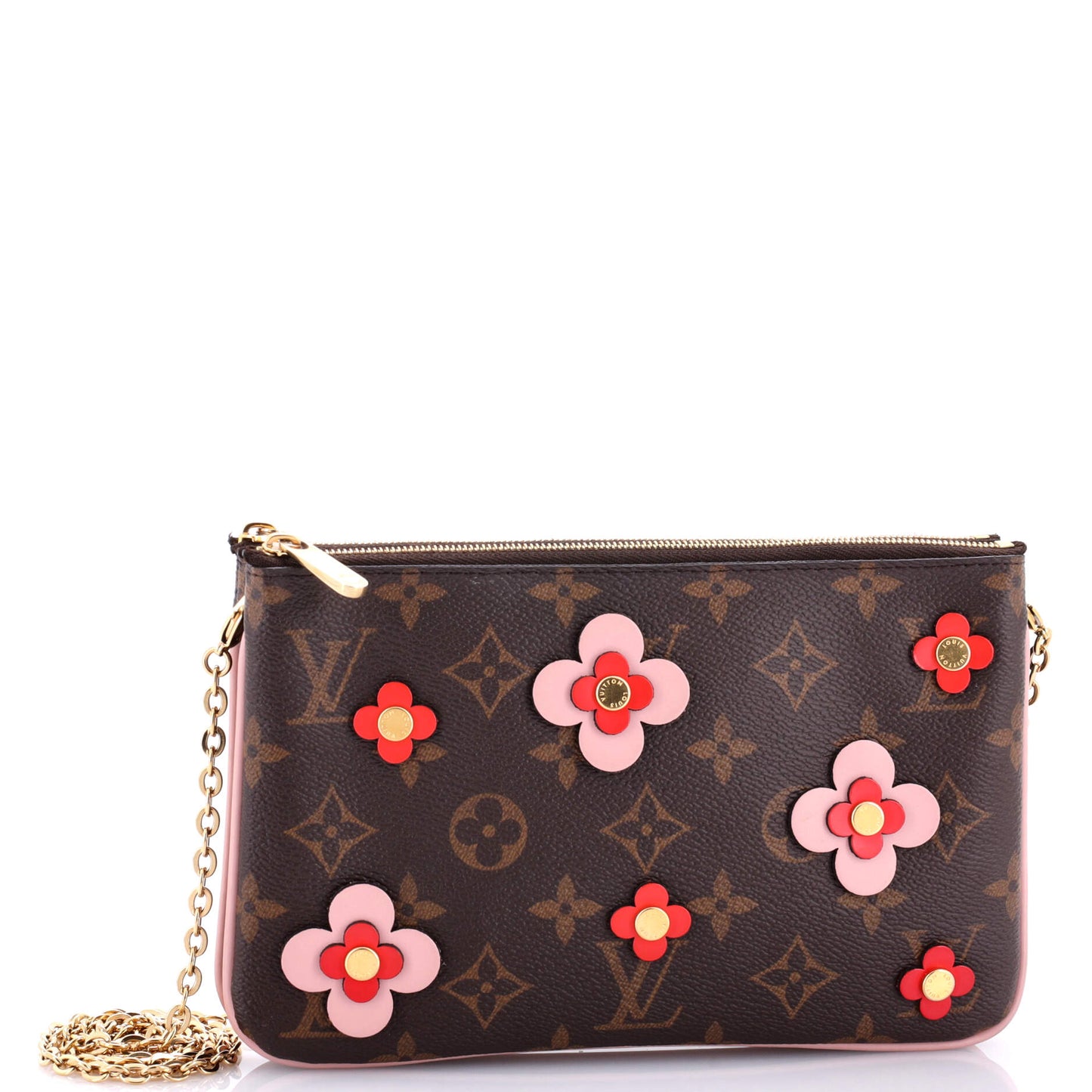 Louis Vuitton Double Zip Pochette Limited Edition Blooming Flowers Monogram Canvas
