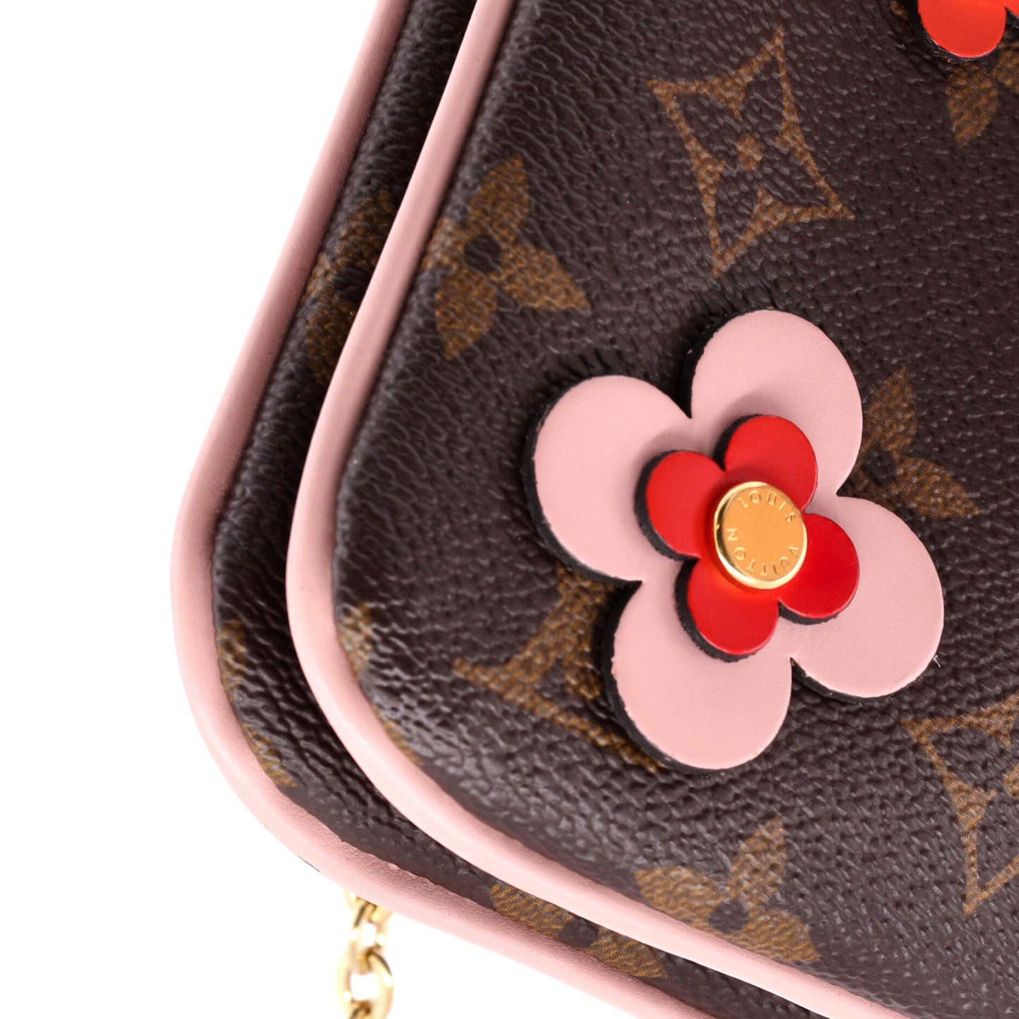 Louis Vuitton Double Zip Pochette Limited Edition Blooming Flowers Monogram Canvas