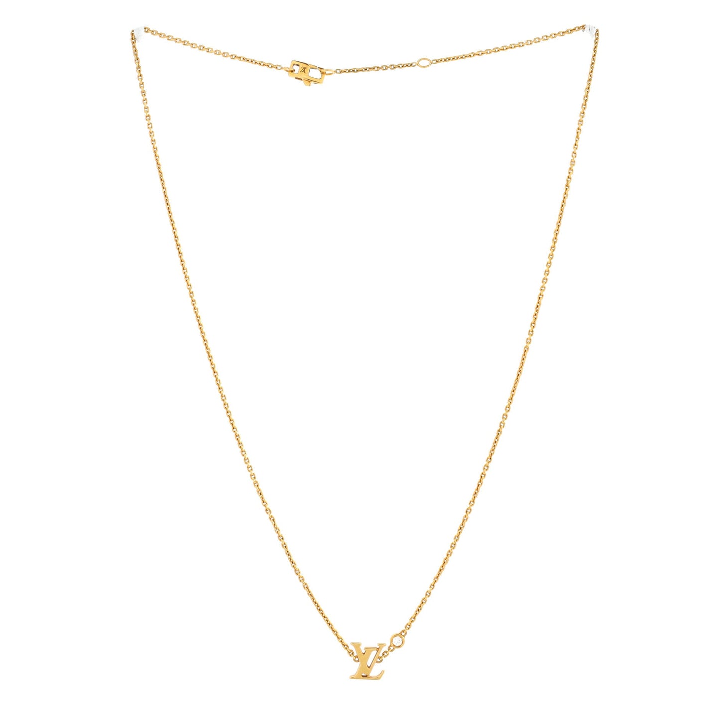 Louis Vuitton Idylle Blossom LV Pendant Necklace 18K Yellow Gold with Diamond