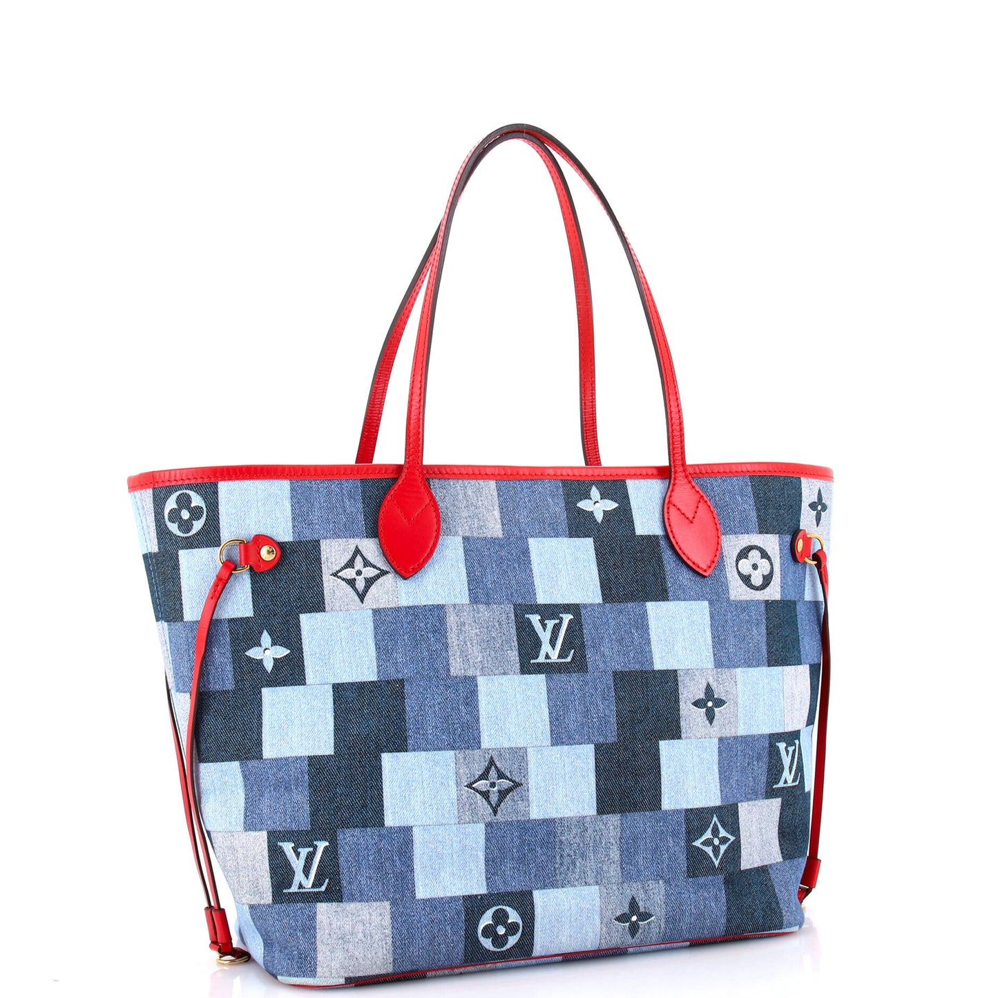 Louis Vuitton Neverfull Tote Damier and Monogram Patchwork Denim MM