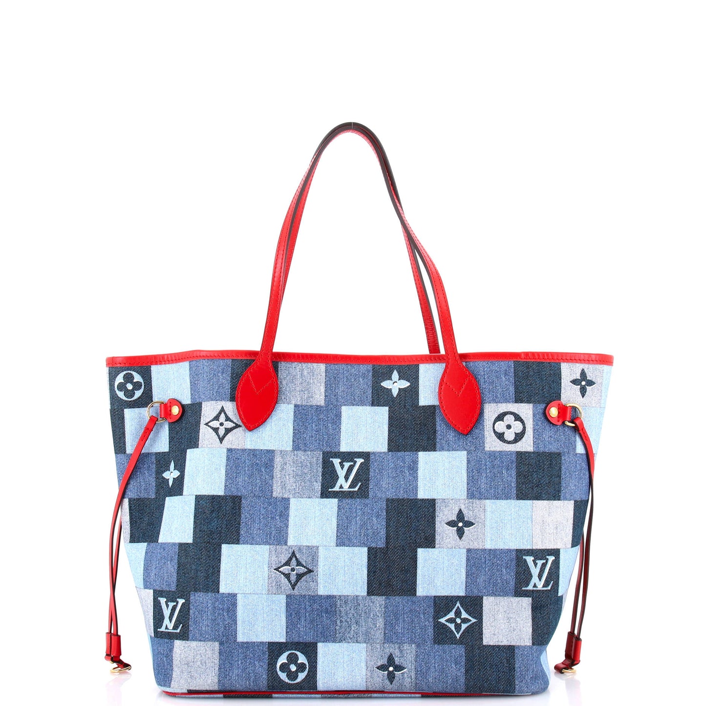 Louis Vuitton Neverfull Tote Damier and Monogram Patchwork Denim MM