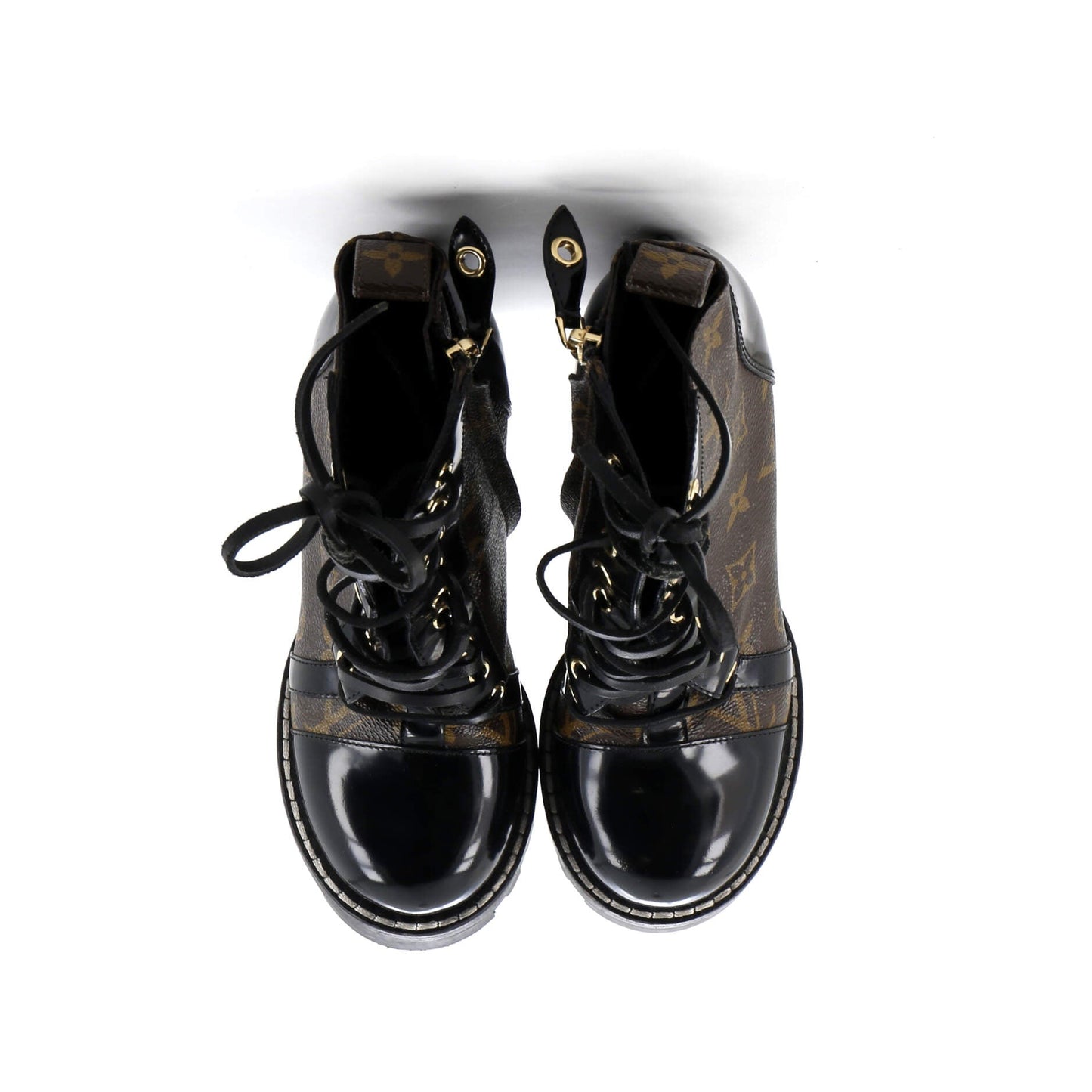 Louis Vuitton Women's Star Trail Ankle Boots Monogram Canvas with Patent