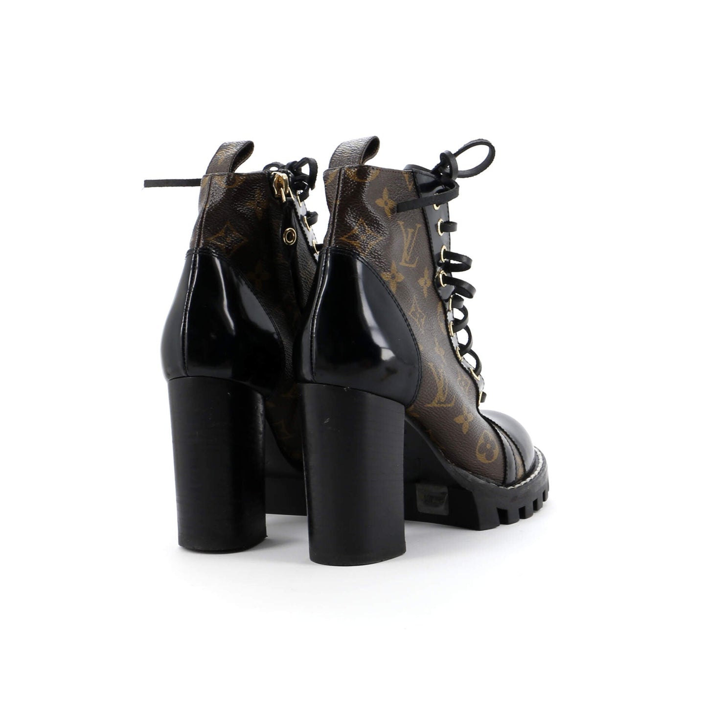 Louis Vuitton Women's Star Trail Ankle Boots Monogram Canvas with Patent