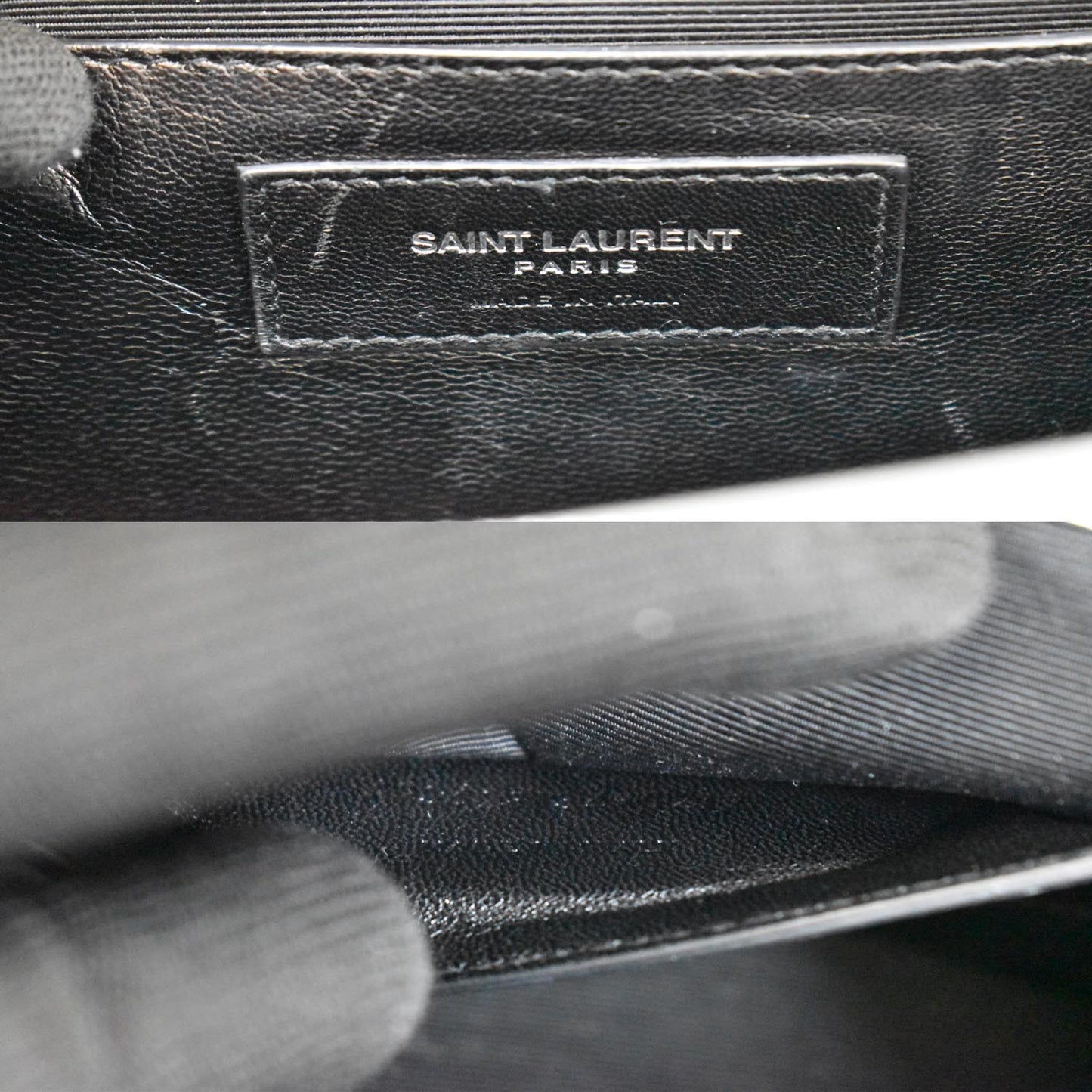 YVES SAINT LAURENT Envelope Medium Chain Leather Shoulder Bag White