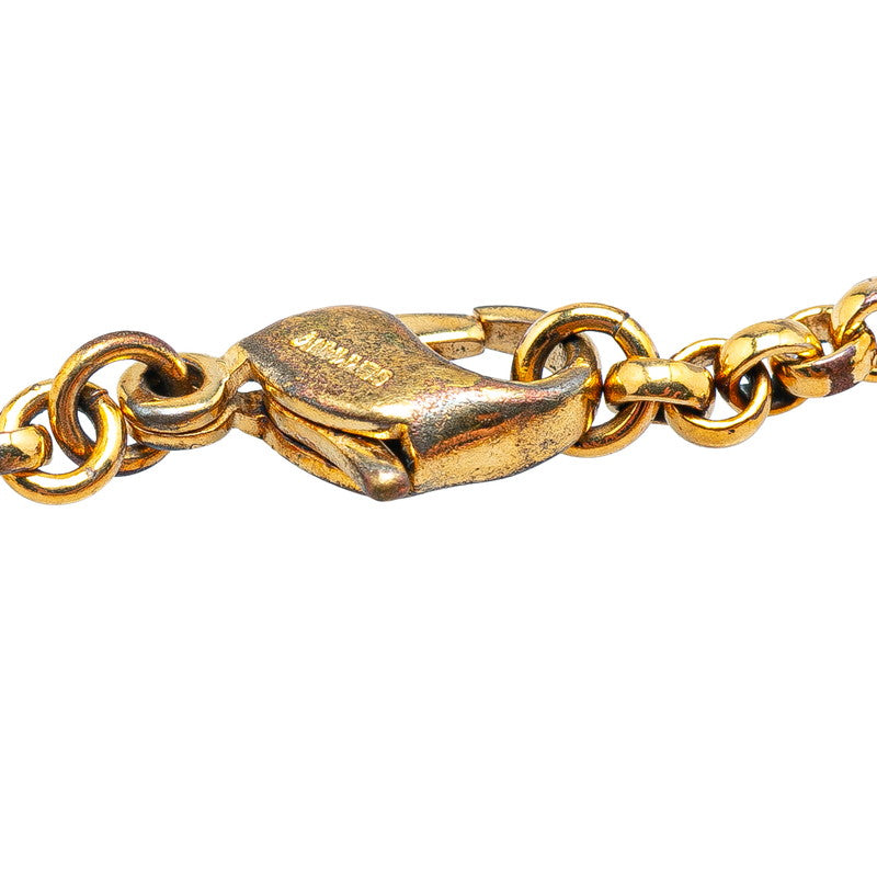 Dior Emblem Logo CD Heart Motif Rhinestone Bracelet