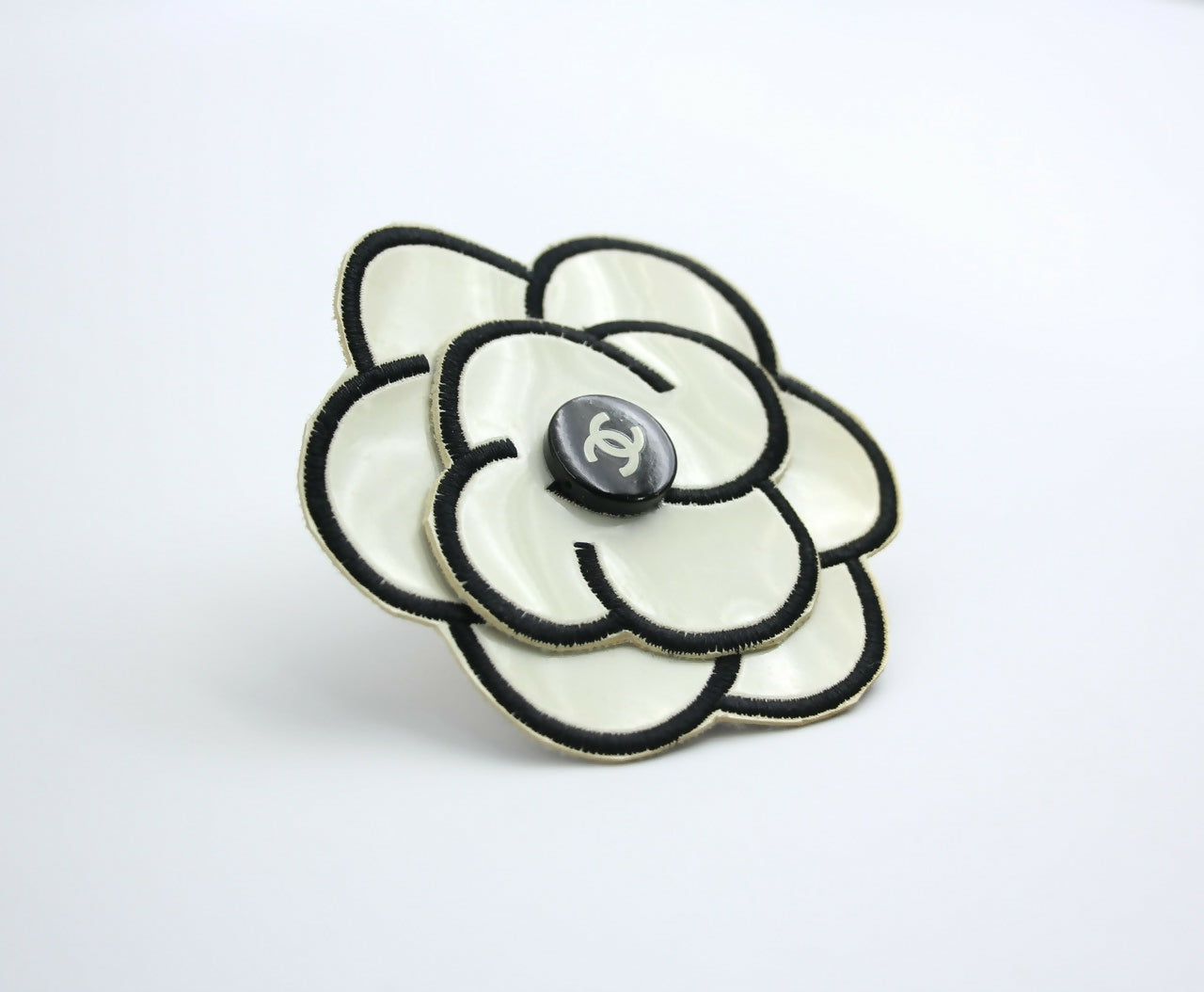 Chanel Vintage 1995 Rubber Spring/Summer White Camellia Brooch