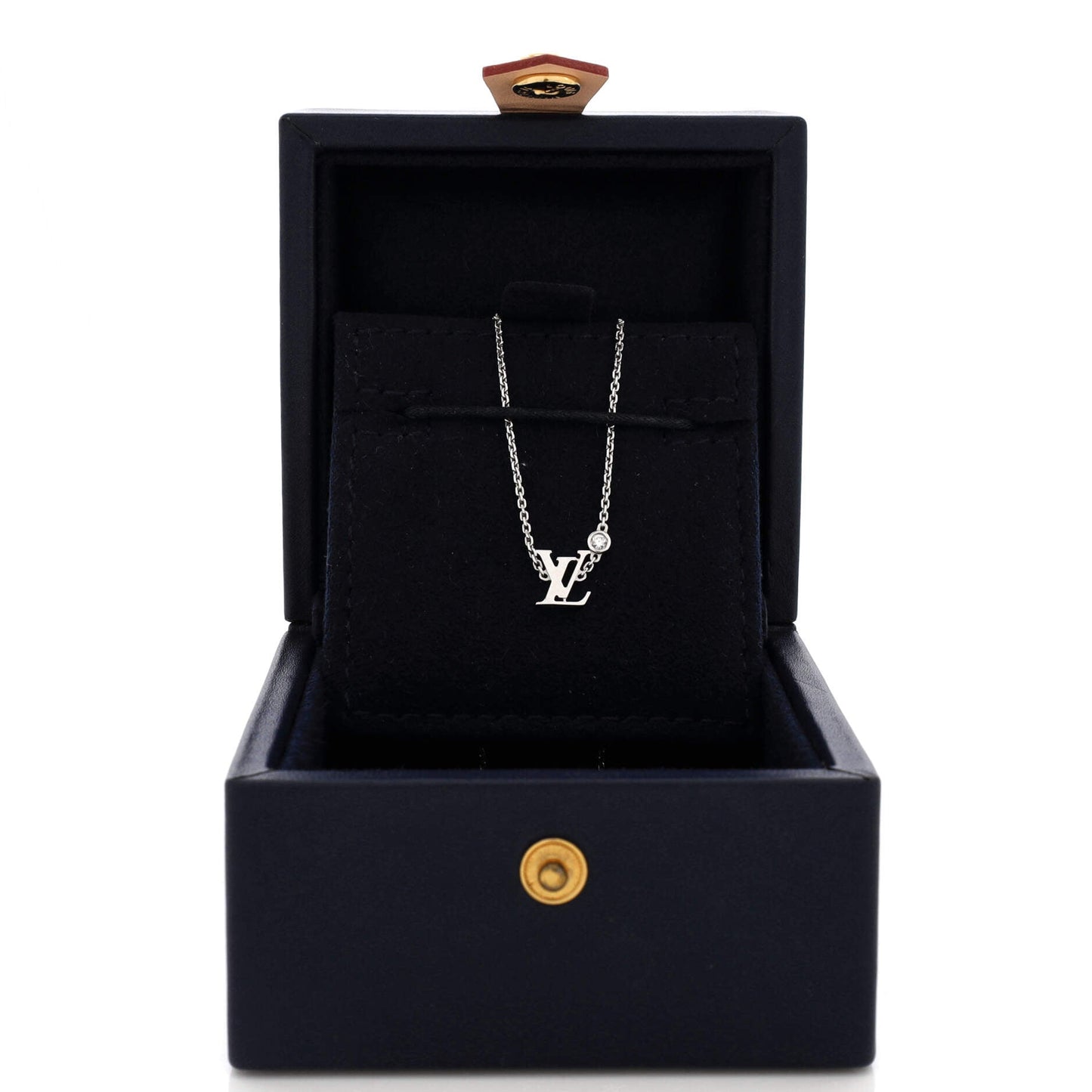 Louis Vuitton Idylle Blossom LV Pendant Necklace 18K White Gold with Diamond