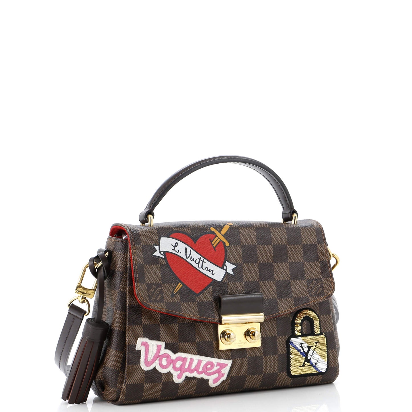 Louis Vuitton Croisette Handbag Limited Edition Patches Damier
