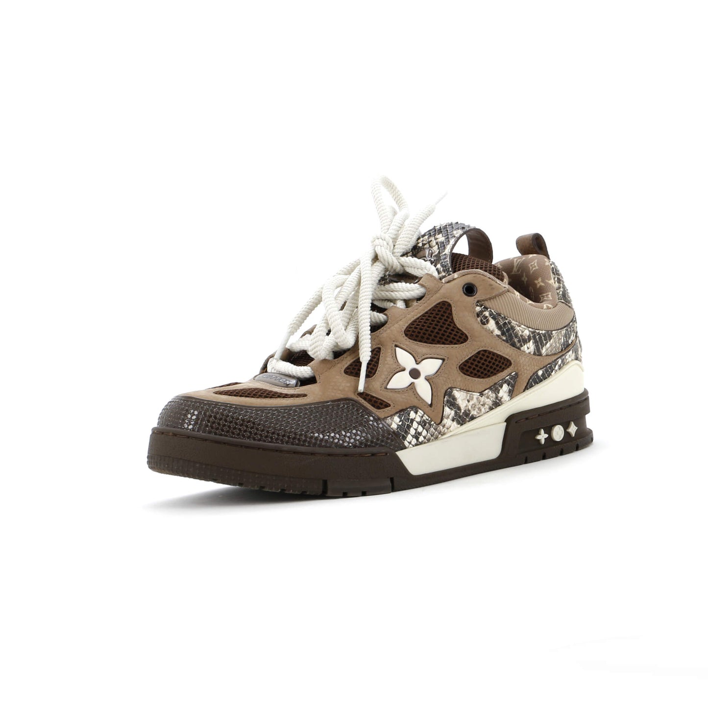 Louis Vuitton Men's LV Skate Sneakers Technical Mesh with Snakeskin and Leather