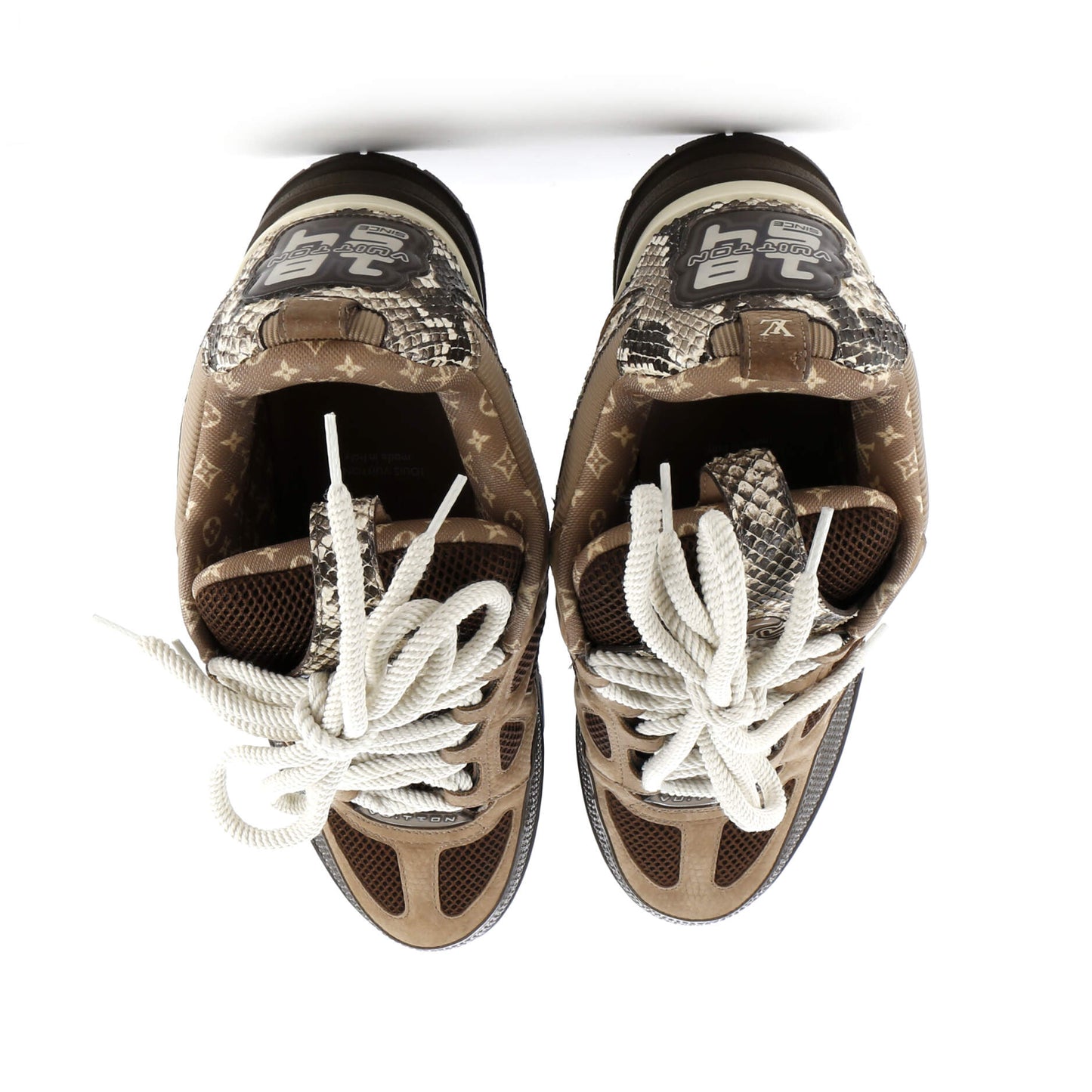 Louis Vuitton Men's LV Skate Sneakers Technical Mesh with Snakeskin and Leather
