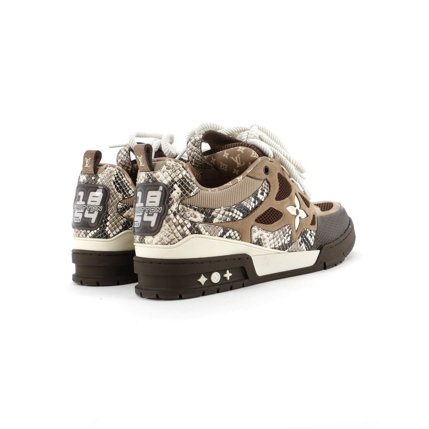 Louis Vuitton Men's LV Skate Sneakers Technical Mesh with Snakeskin and Leather