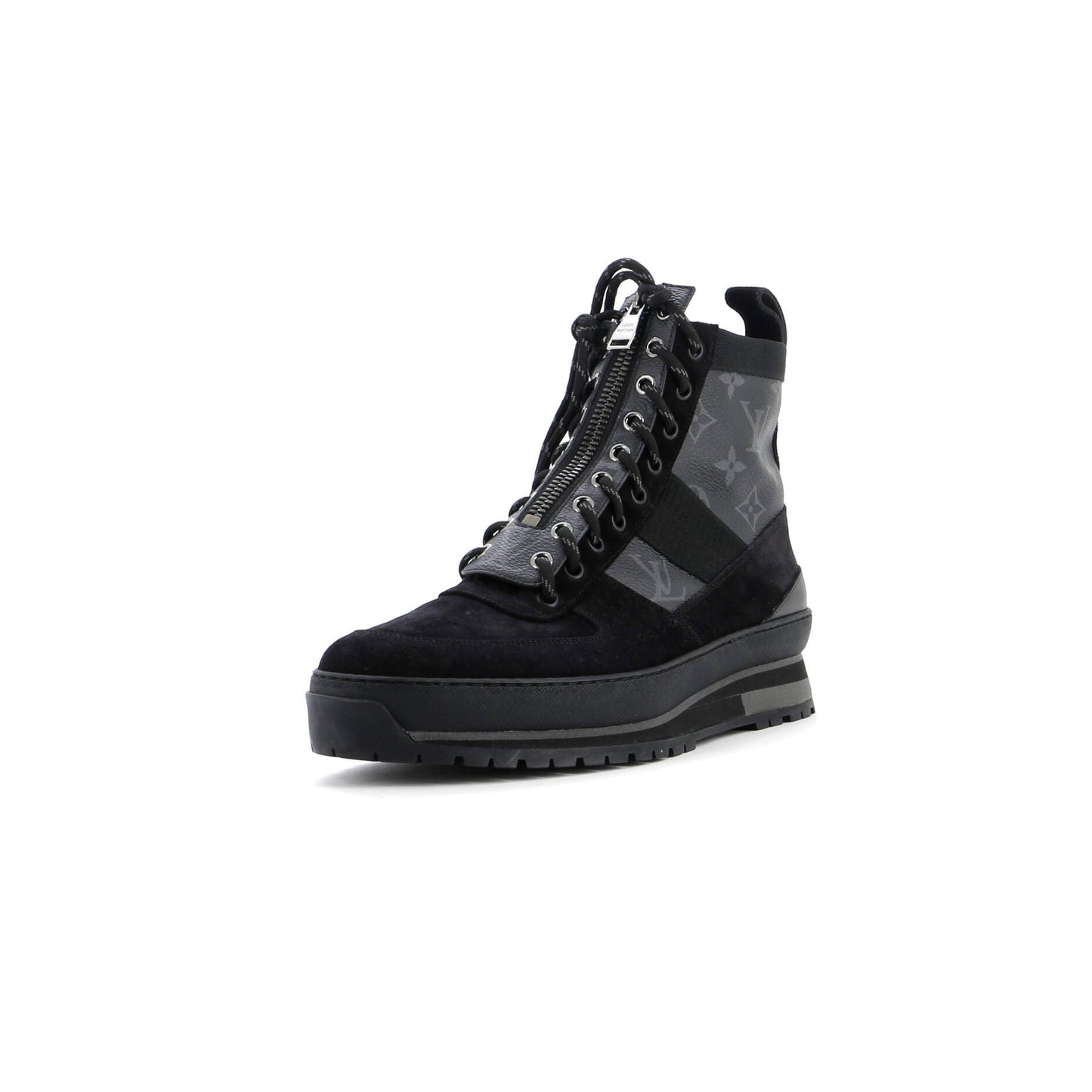 Louis Vuitton Men's Harlem Ankle Sneakers Suede with Monogram Eclipse
