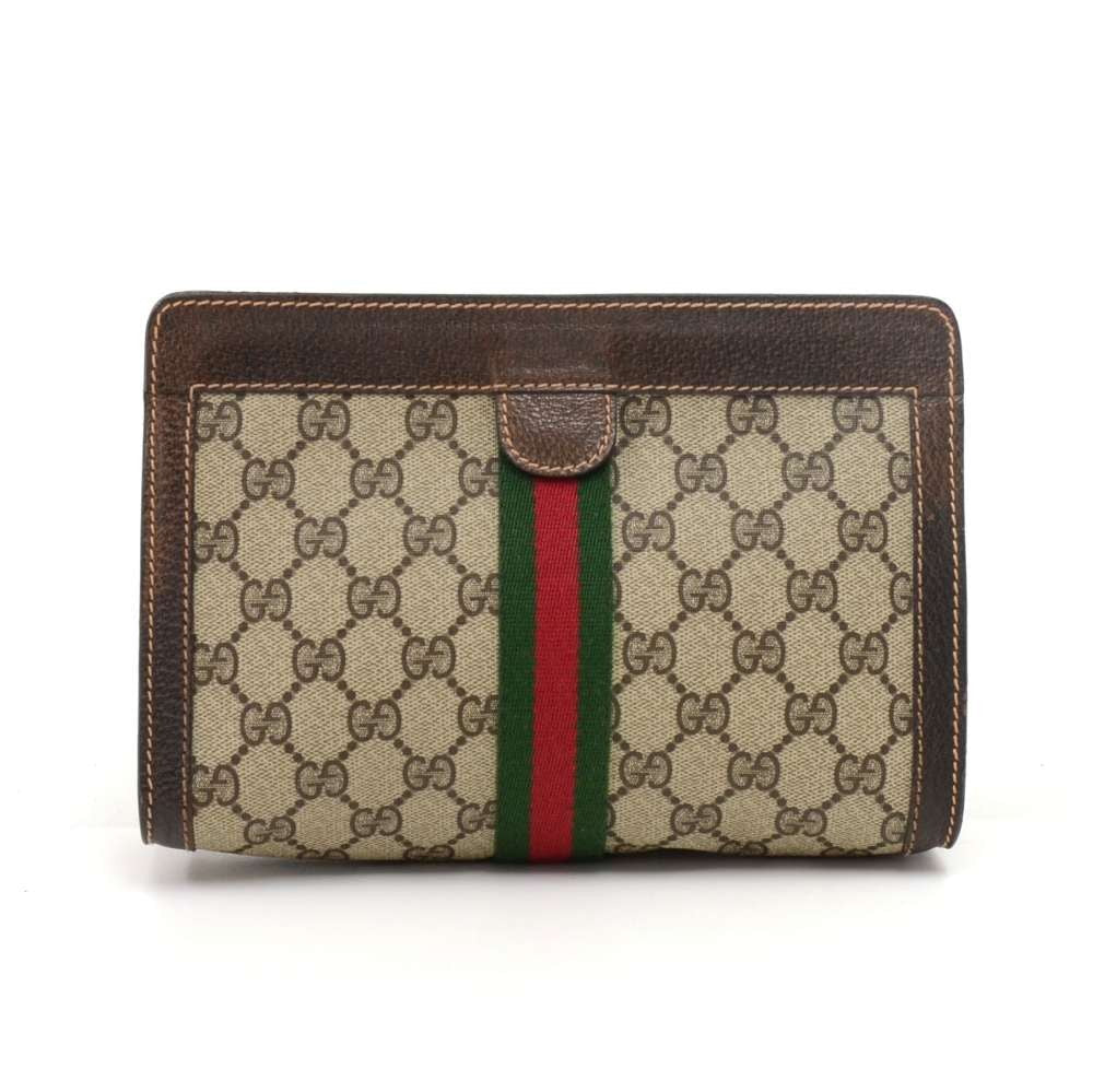 Gucci Supreme Monogram Canvas Clutch Bag