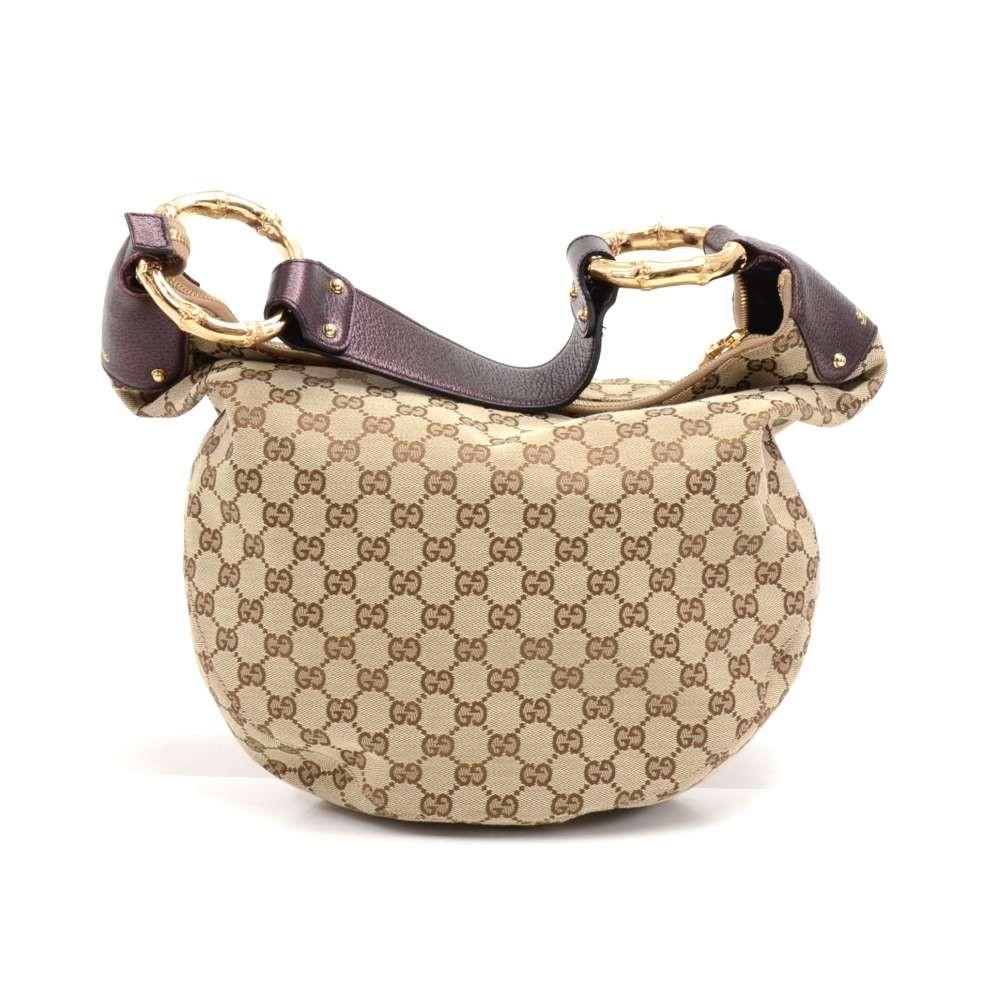 Gucci Supreme Monogram Canvas Metal Bamboo Bag