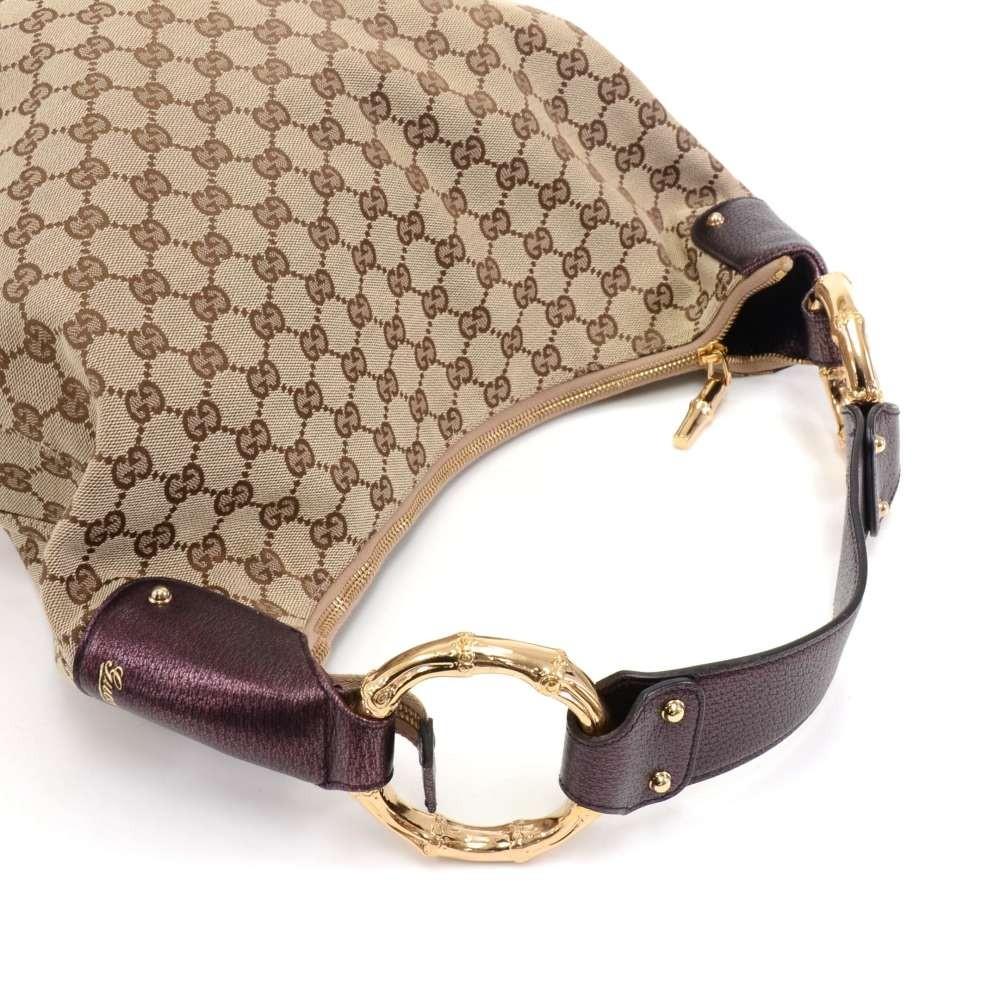 Gucci Supreme Monogram Canvas Metal Bamboo Bag