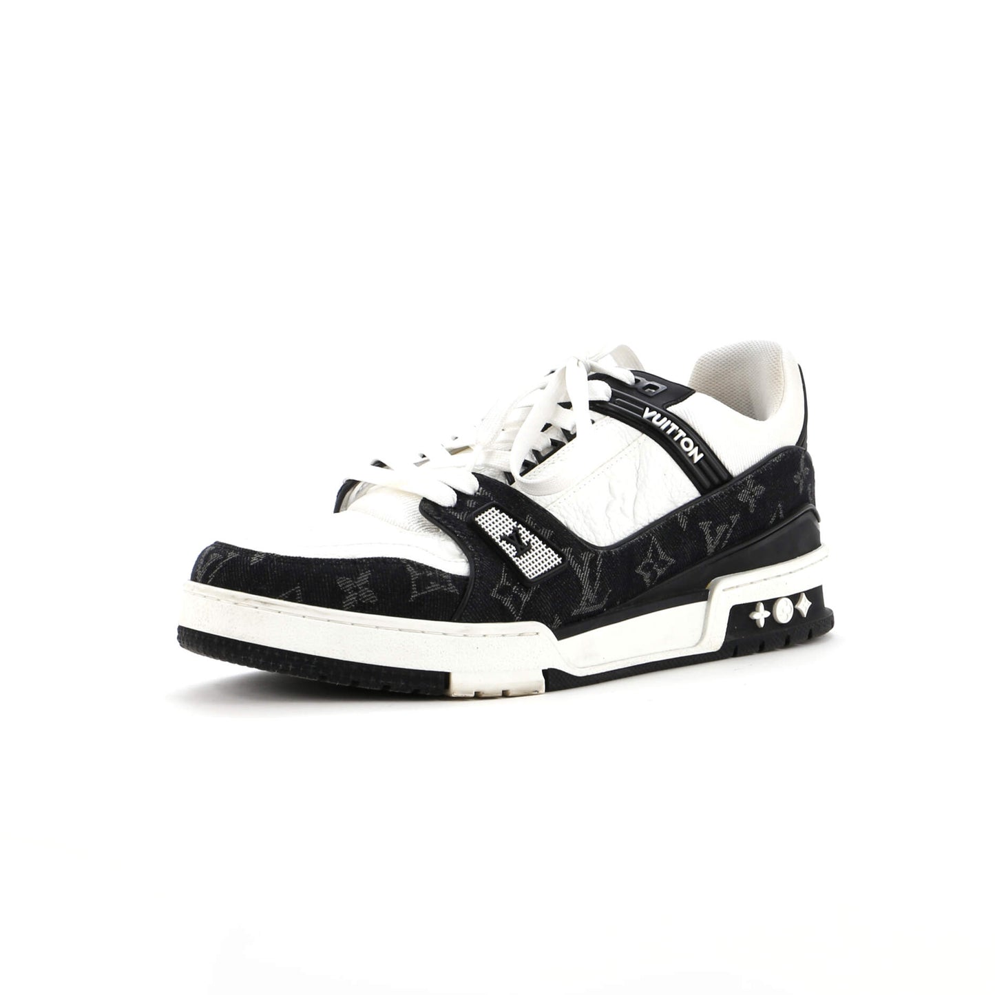 Louis Vuitton Men's LV Trainer Sneakers Monogram Empreinte Leather and Monogram Denim