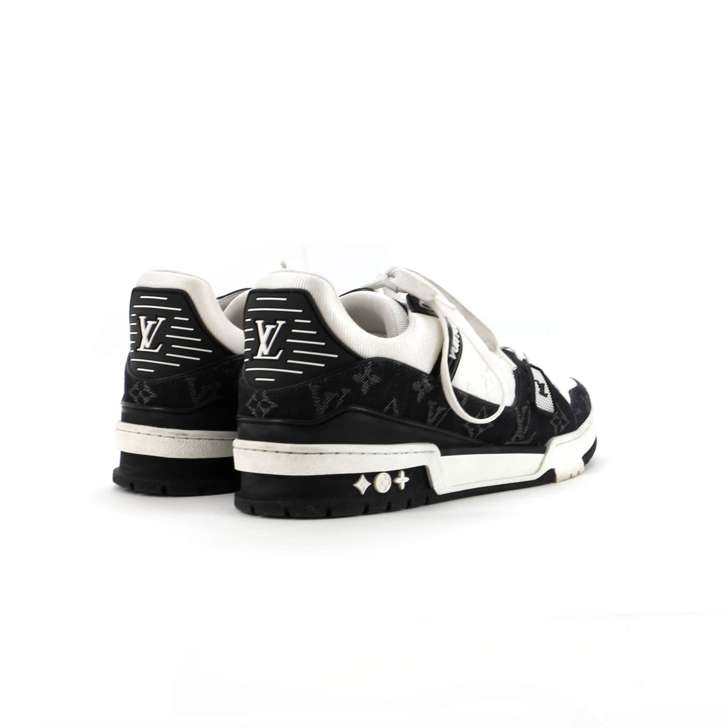 Louis Vuitton Men's LV Trainer Sneakers Monogram Empreinte Leather and Monogram Denim