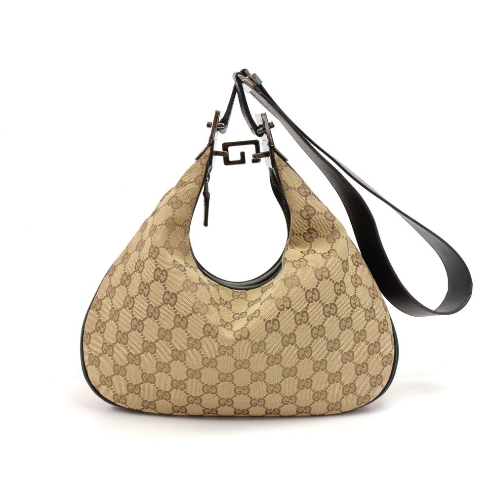 Gucci Monogram Canvas Convertible Hobo Bag