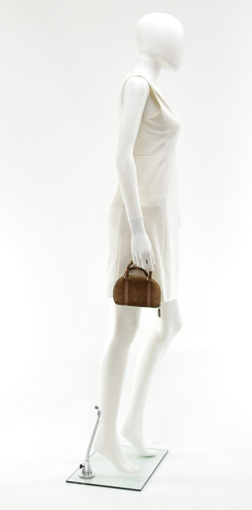 Gucci Suede Bamboo Handle Mini Bag