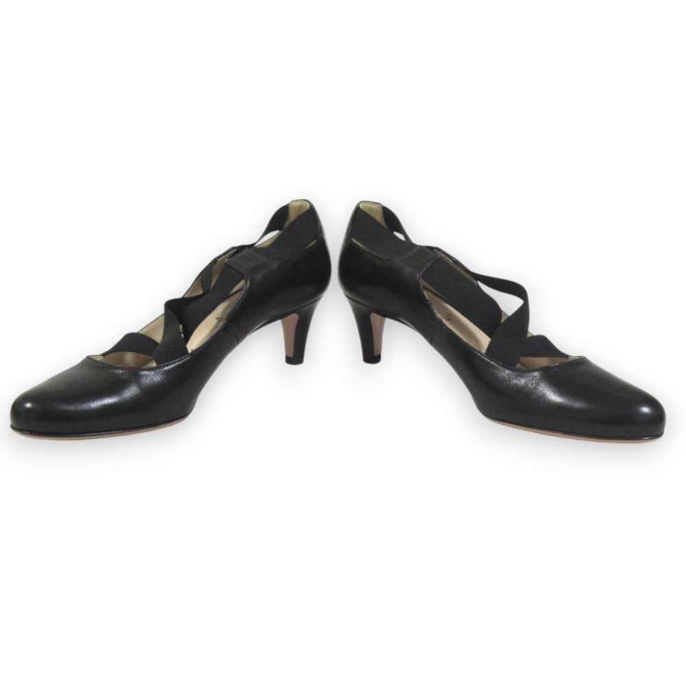 Prada Crossband Leather Pumps
