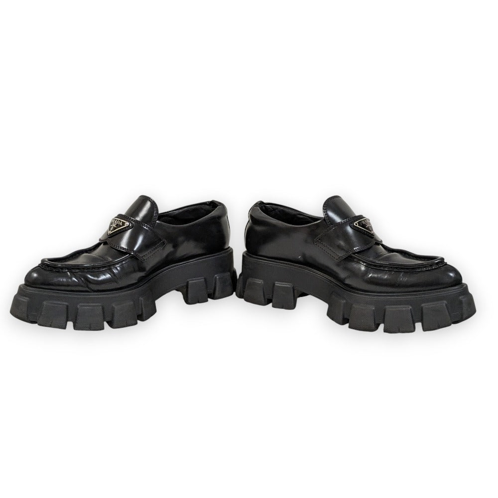 Prada Monolith Brushed Leather Loafer