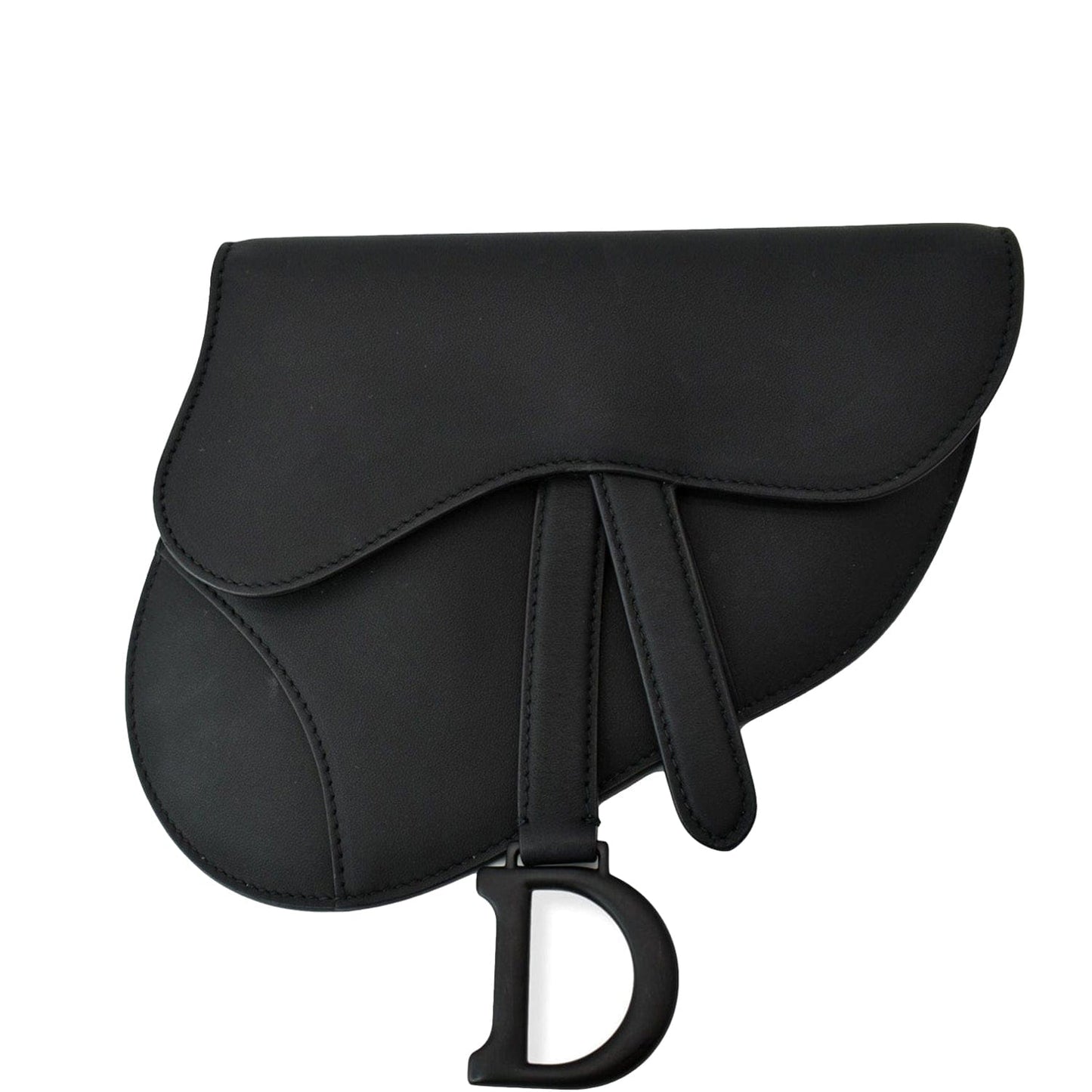 CHRISTIAN DIOR Saddle Mini Leather Shoulder Bag Black