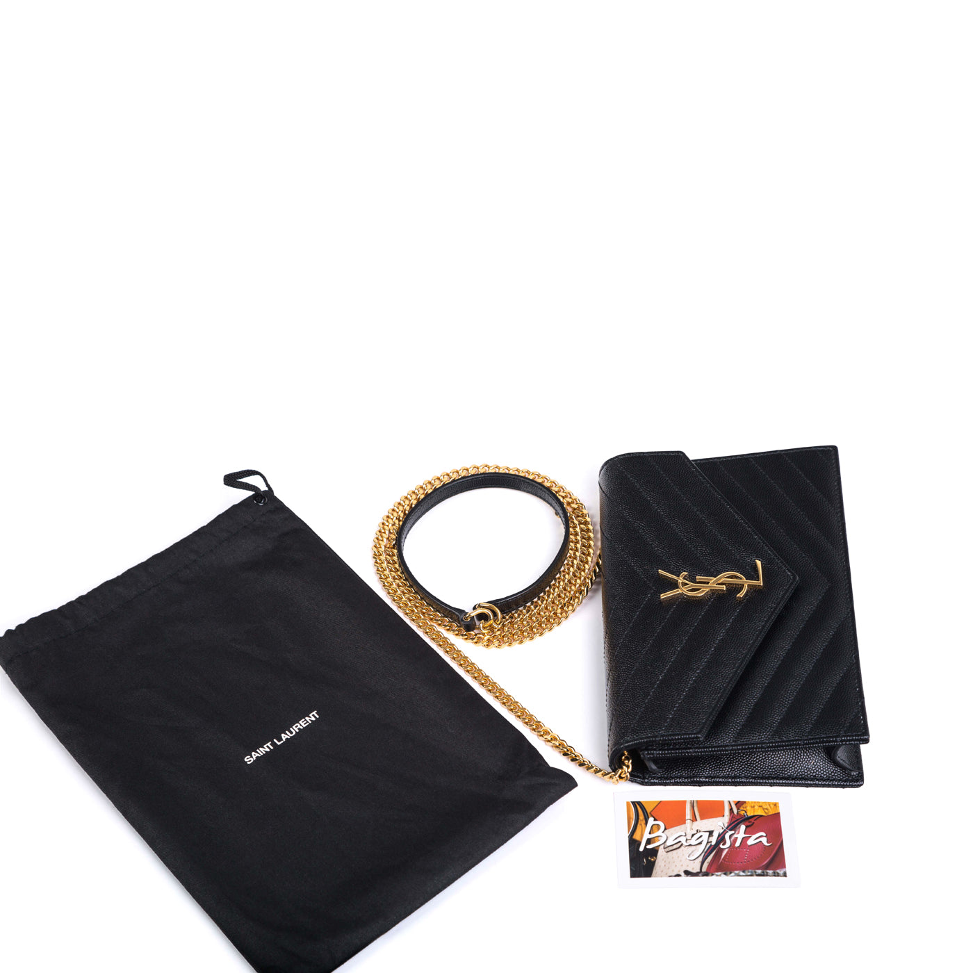 Saint Laurent Monogram Envelope Chain Wallet