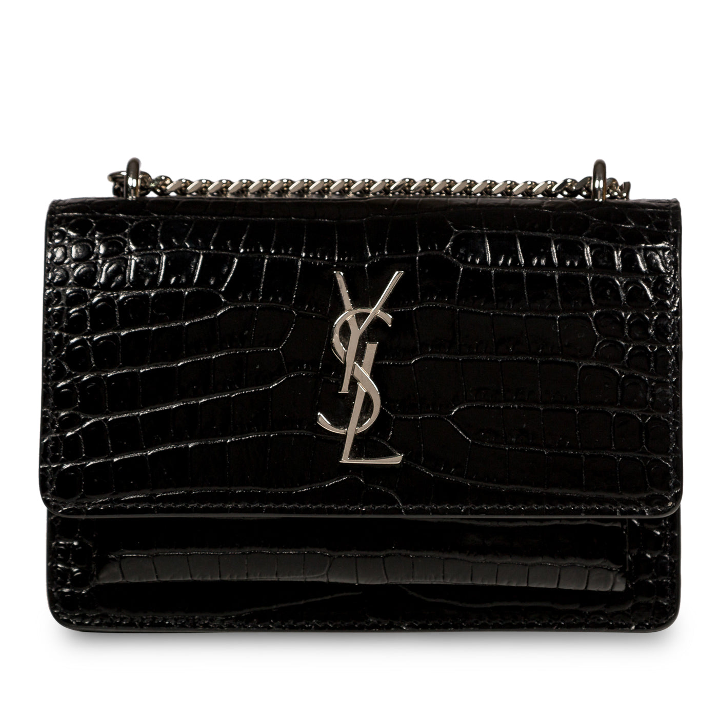 Saint Laurent Mini Sunset Bag - Croc Embossed