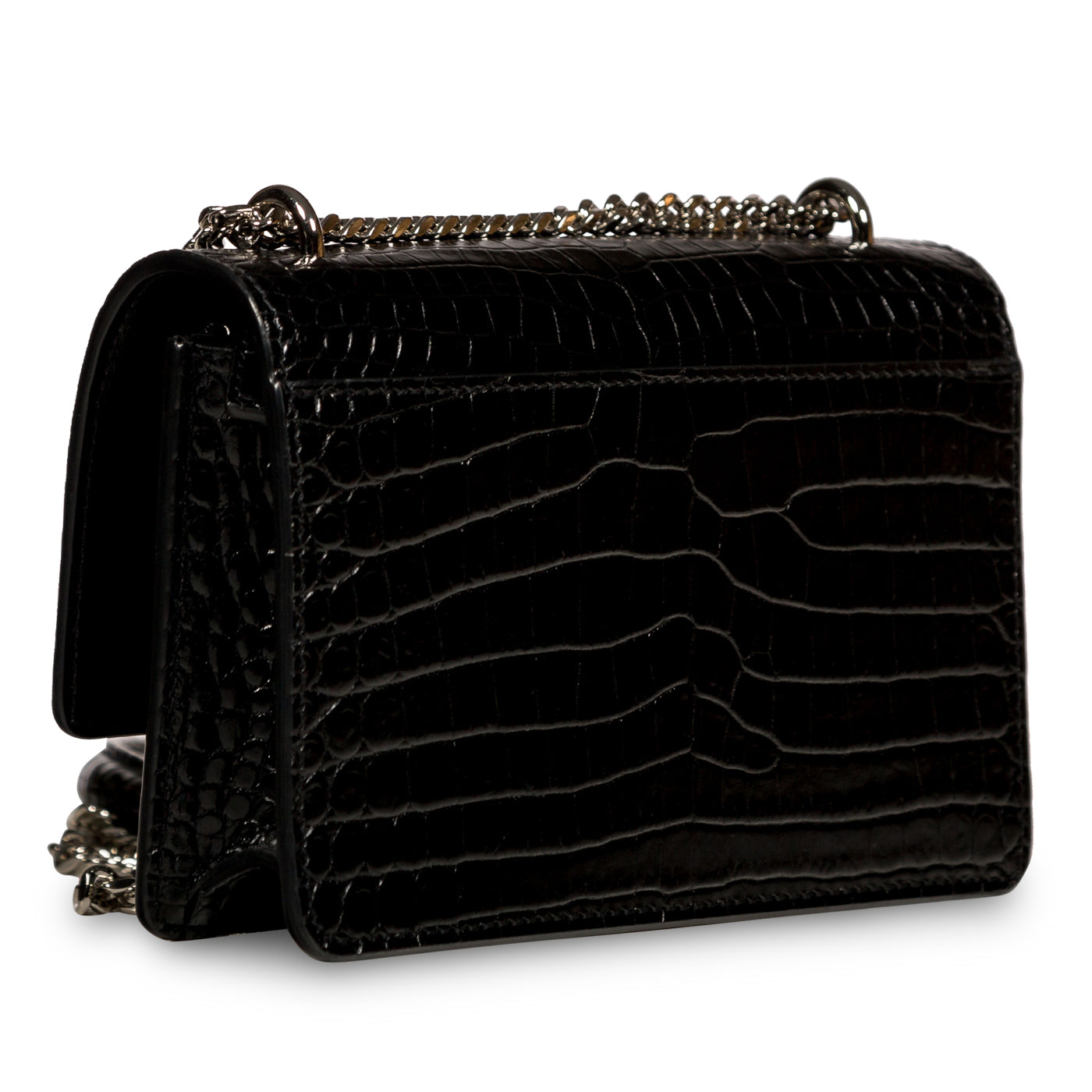 Saint Laurent Mini Sunset Bag - Croc Embossed