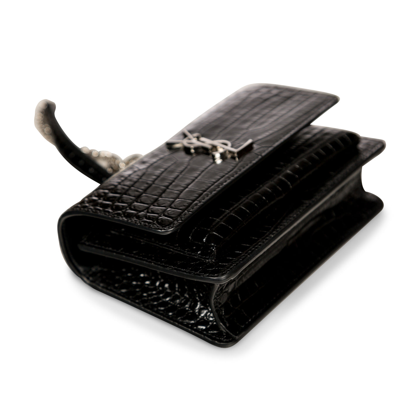 Saint Laurent Mini Sunset Bag - Croc Embossed
