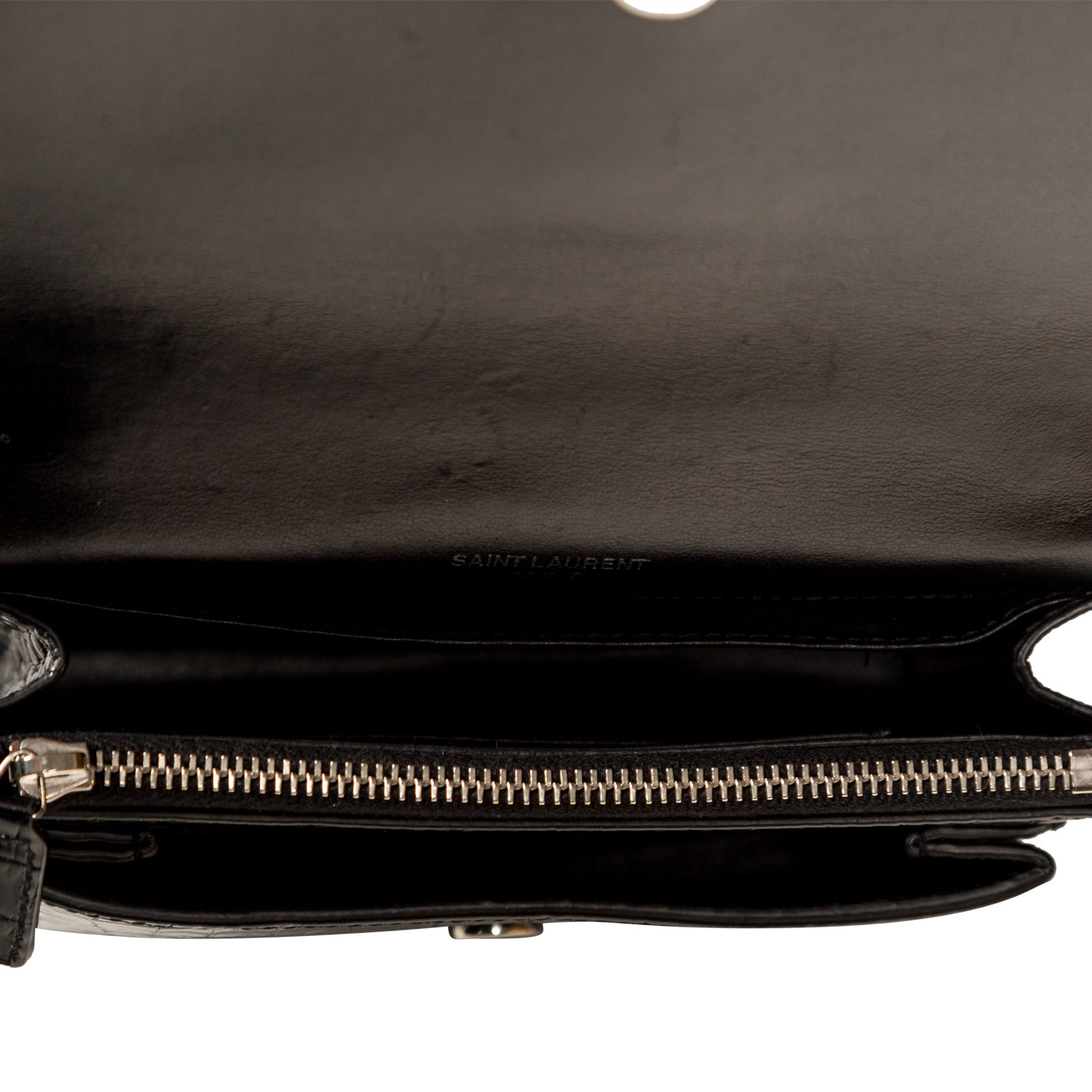 Saint Laurent Mini Sunset Bag - Croc Embossed
