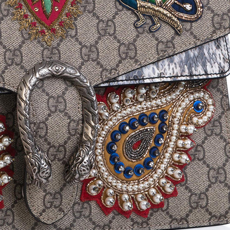 Gucci Embroidered Python Dionysus