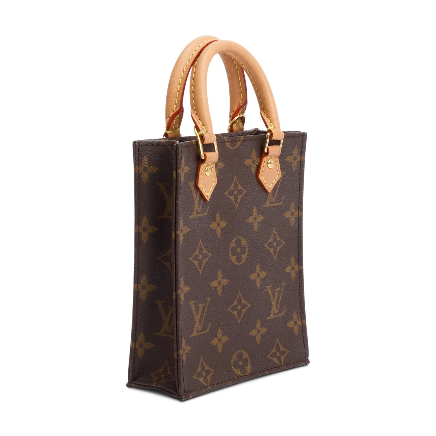 Louis Vuitton Monogram Petit Sac Plat w/ Strap & Box