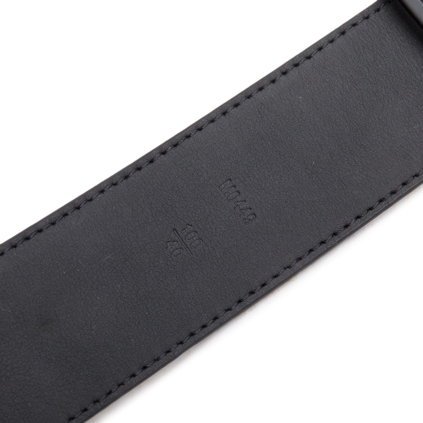 Louis Vuitton Matte Black Calfskin Monogram Eclipse LV Initials Belt 100 40