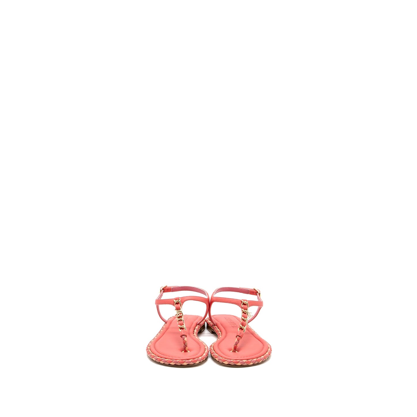 Chanel Size 36 Leather Chain Sandals Pink/ Multicolour L