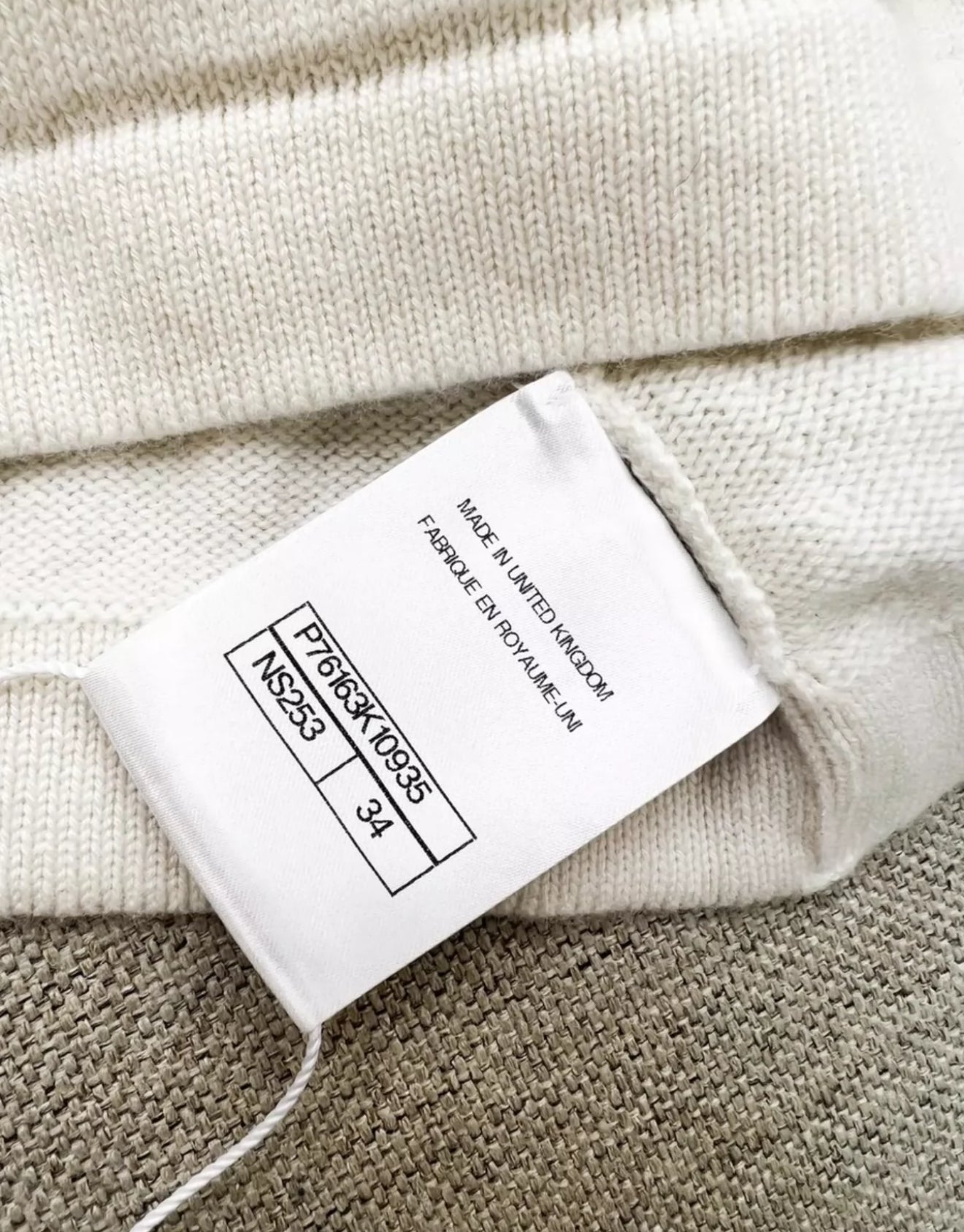 Chanel 23k white camellia cashmere vest