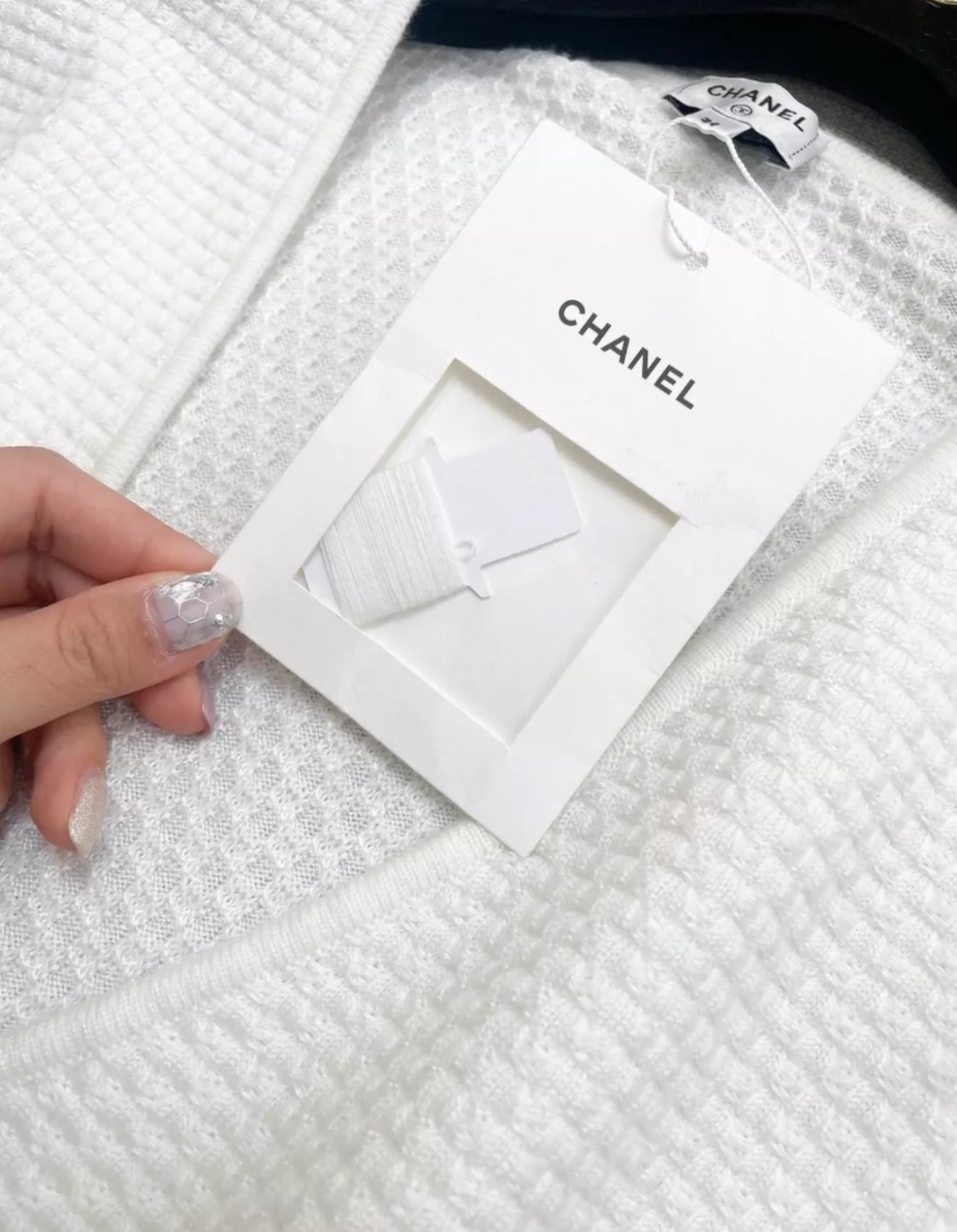 Chanel 25P white cardigan